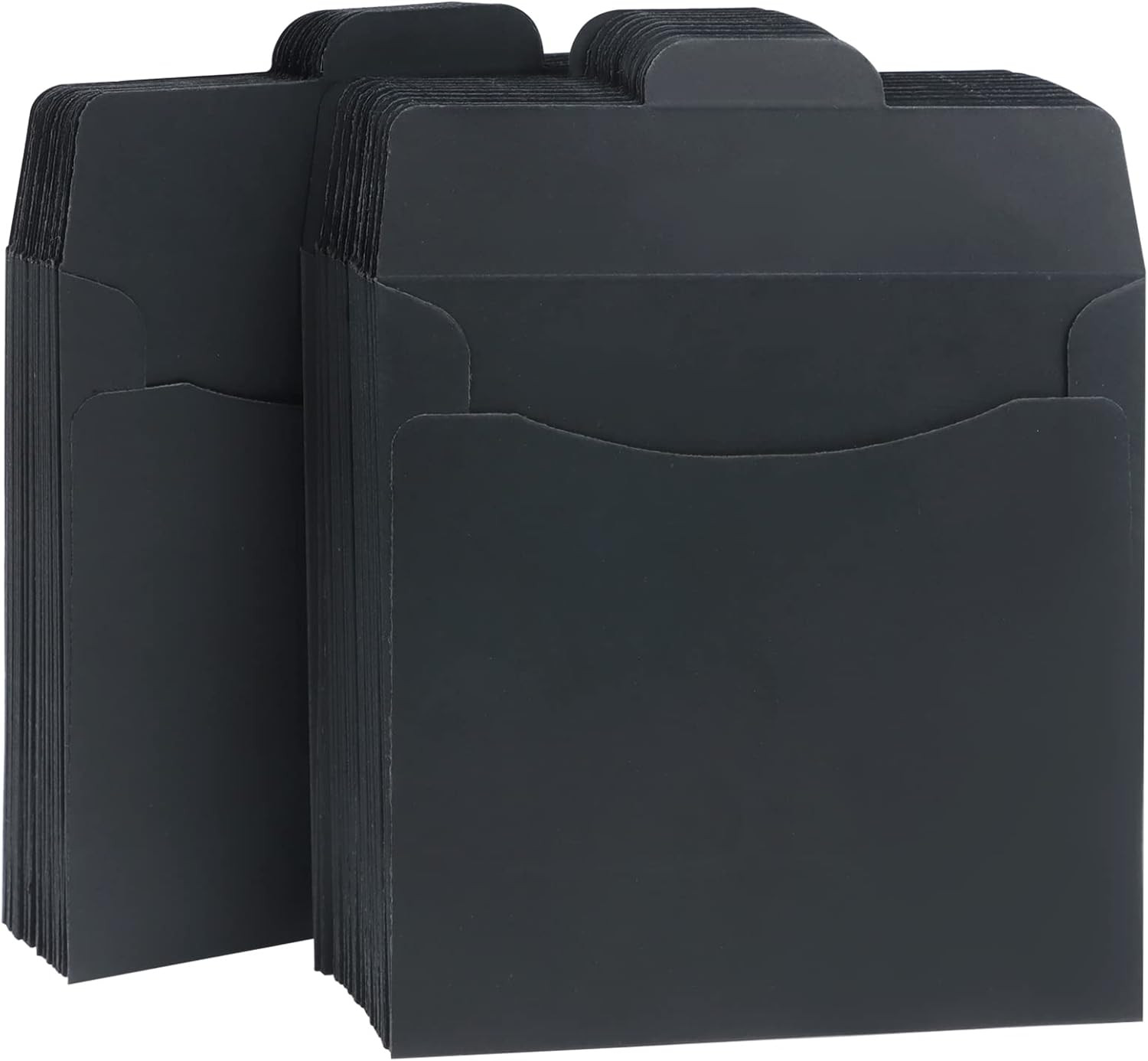 50 Pack Kraft Paper DVD Envelopes, Black Blank CD Paper Cardboard Storage Holde