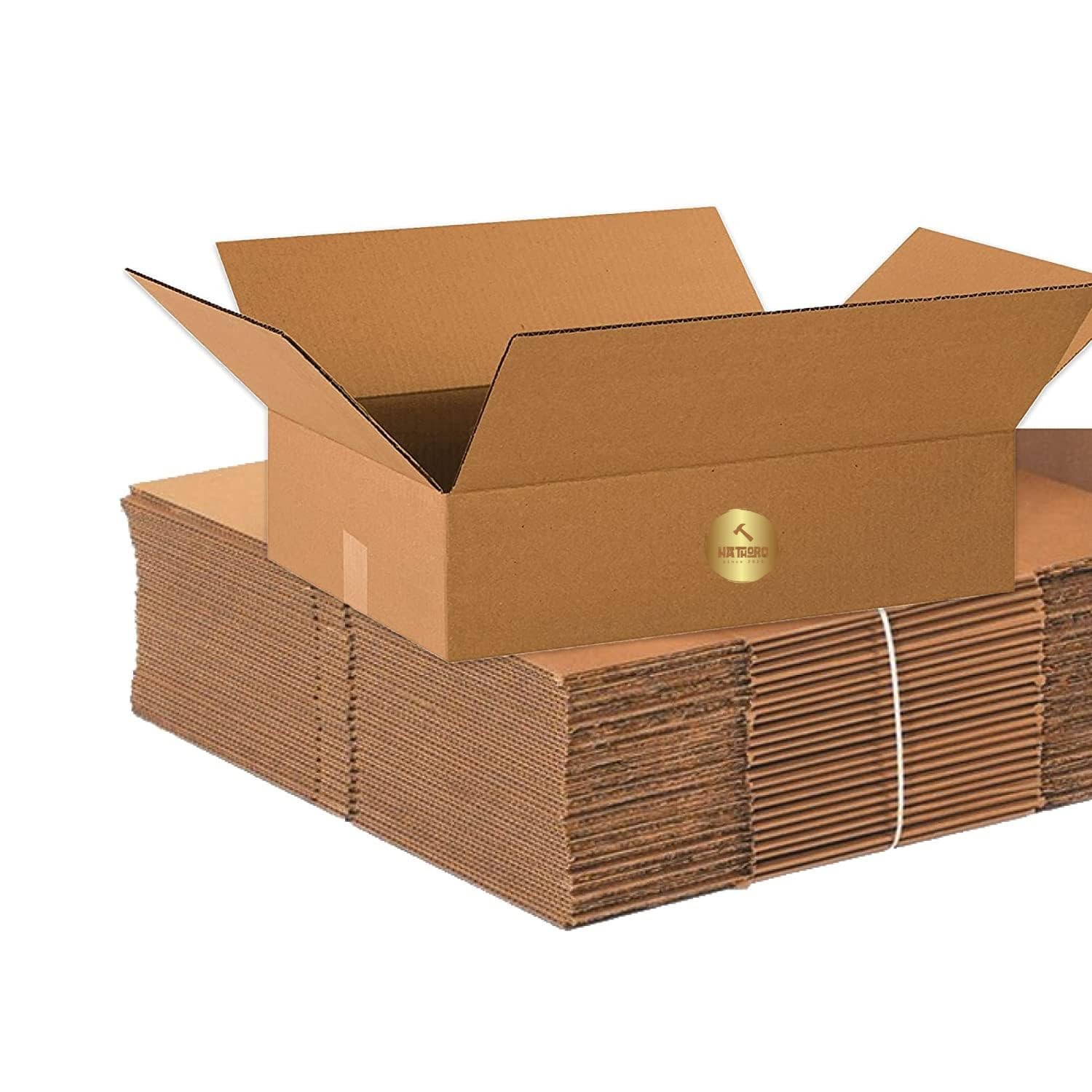 Flat Corrugated Cardboard Shipping Boxes 20″L x 20″W x 4″H | 20x20x4, Kraft