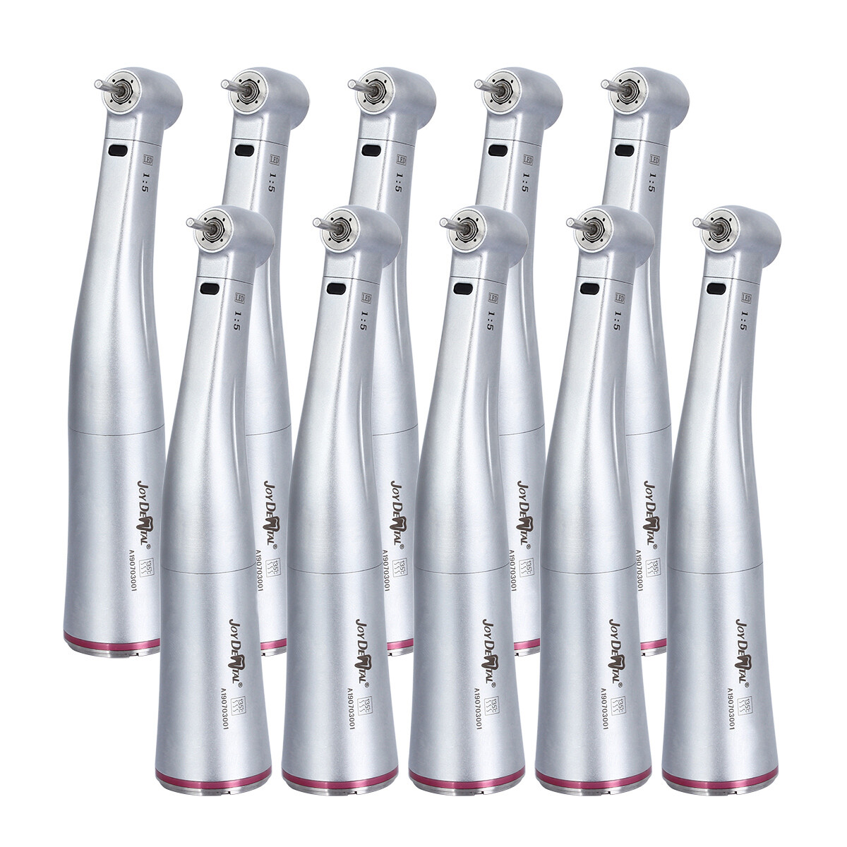 JoyDental 1:5 LED Increasing Contra Angle Handpiece Push 4Spray For Motor