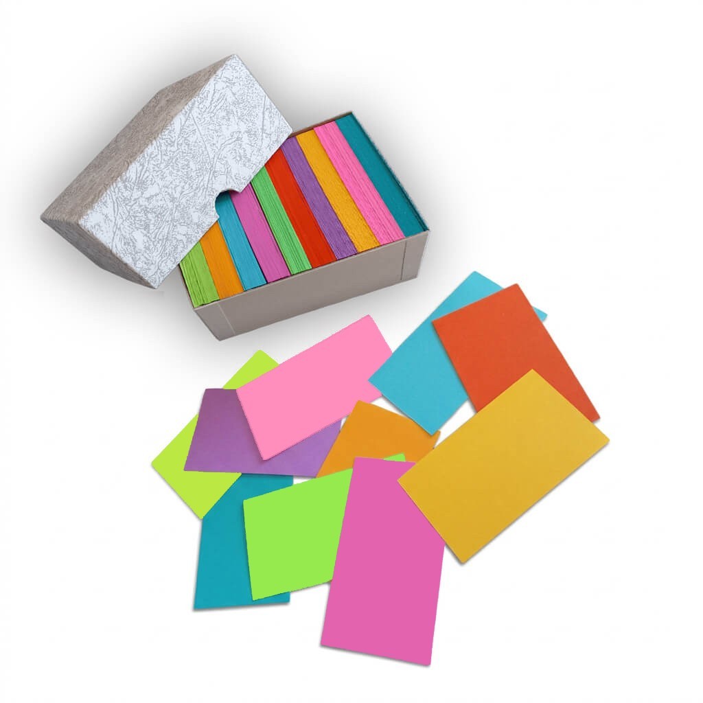 3.5″ x 2” Small Blank Bright Color Study Flash Cards – 450 Cards