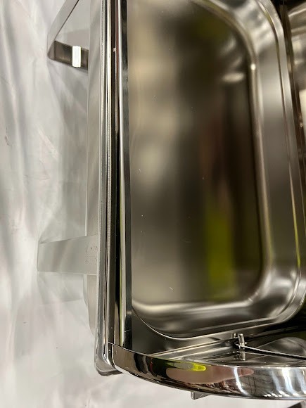 Choice Deluxe 8 Qt. Full Size Chrome Accent Roll Top Chafer.