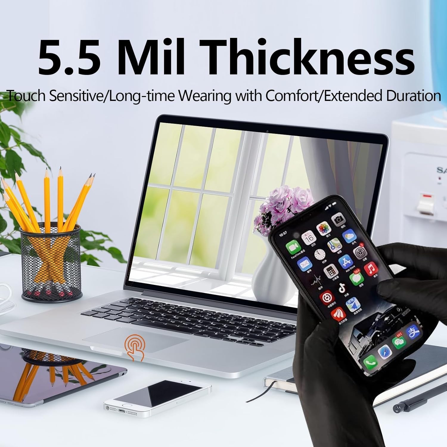 First Glove Black Industrial Disposable Nitrile Gloves 6 Mil Latex & Powder Free