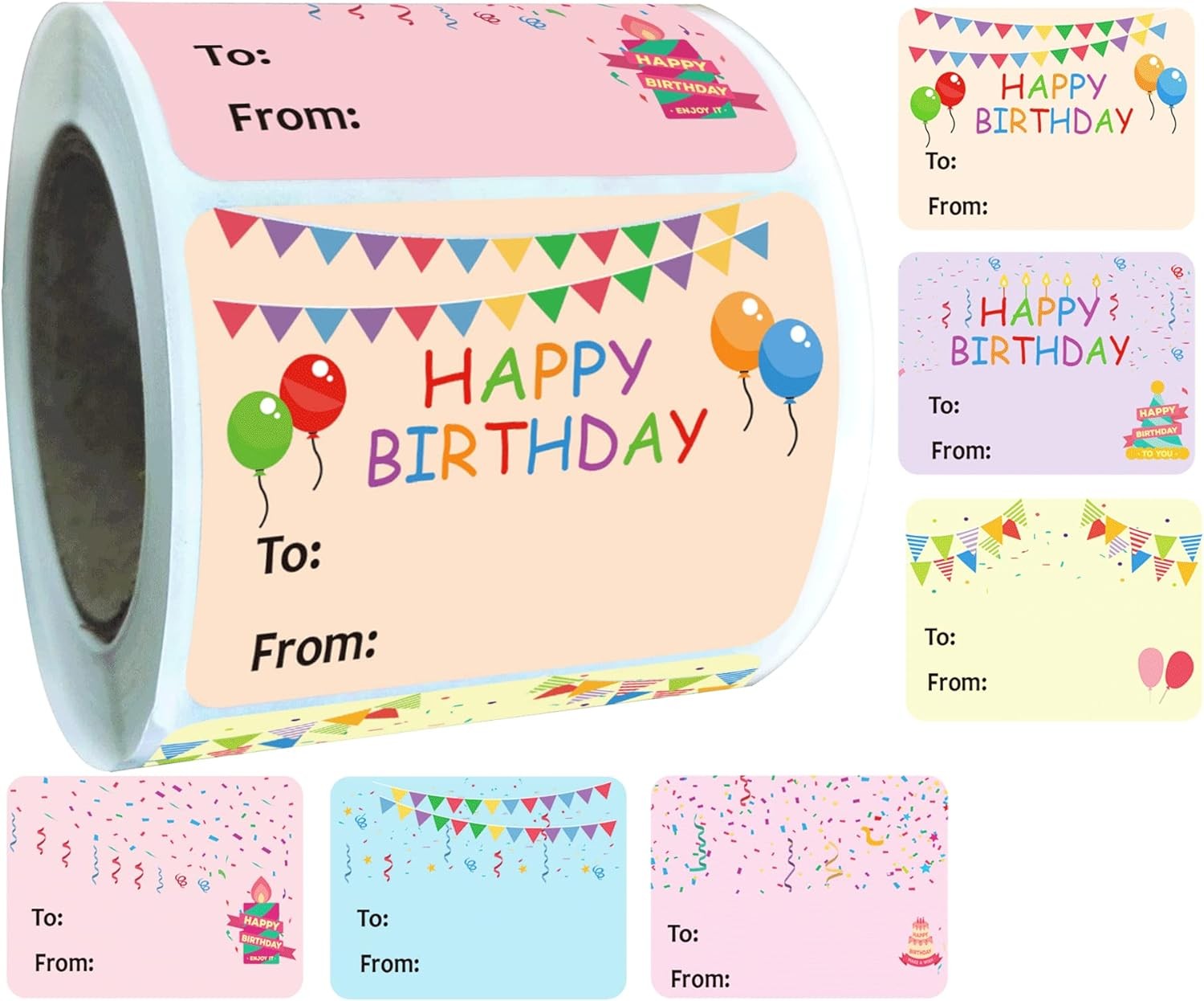 Happy Birthday Gift Tags Name Stickers 1.5 x 2 2×1.5 Inch, Rectangle