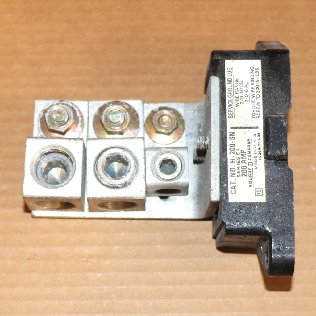 One Square D H-200-SN Series E1, 200 Amp, Service Ground Lug AS Shown