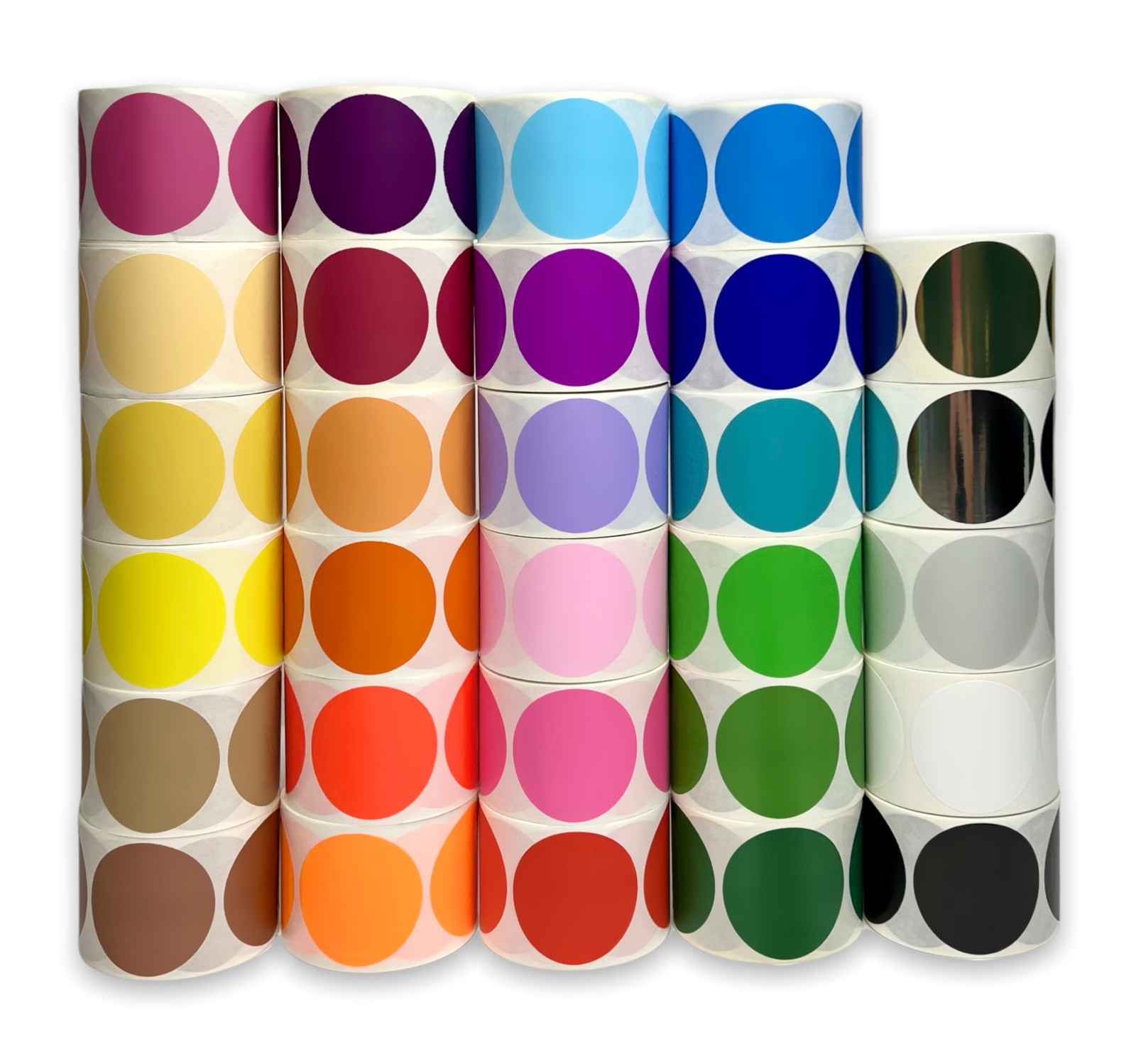 Blank 3/4″ (0.75″) Round Inventory Color Coding Labels 500/Roll (Choose Color)