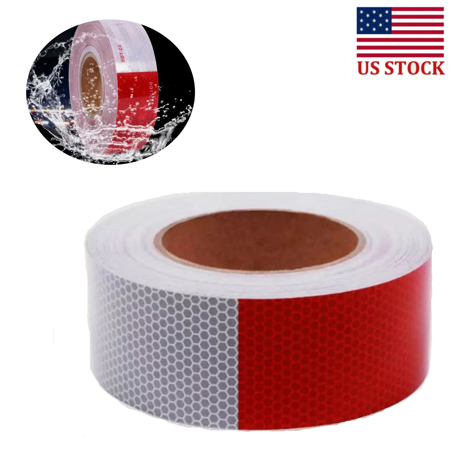DOT-C2 Conspicuity Tape Car Truck Warning Reflective Reflector Stickers 2”x50’US