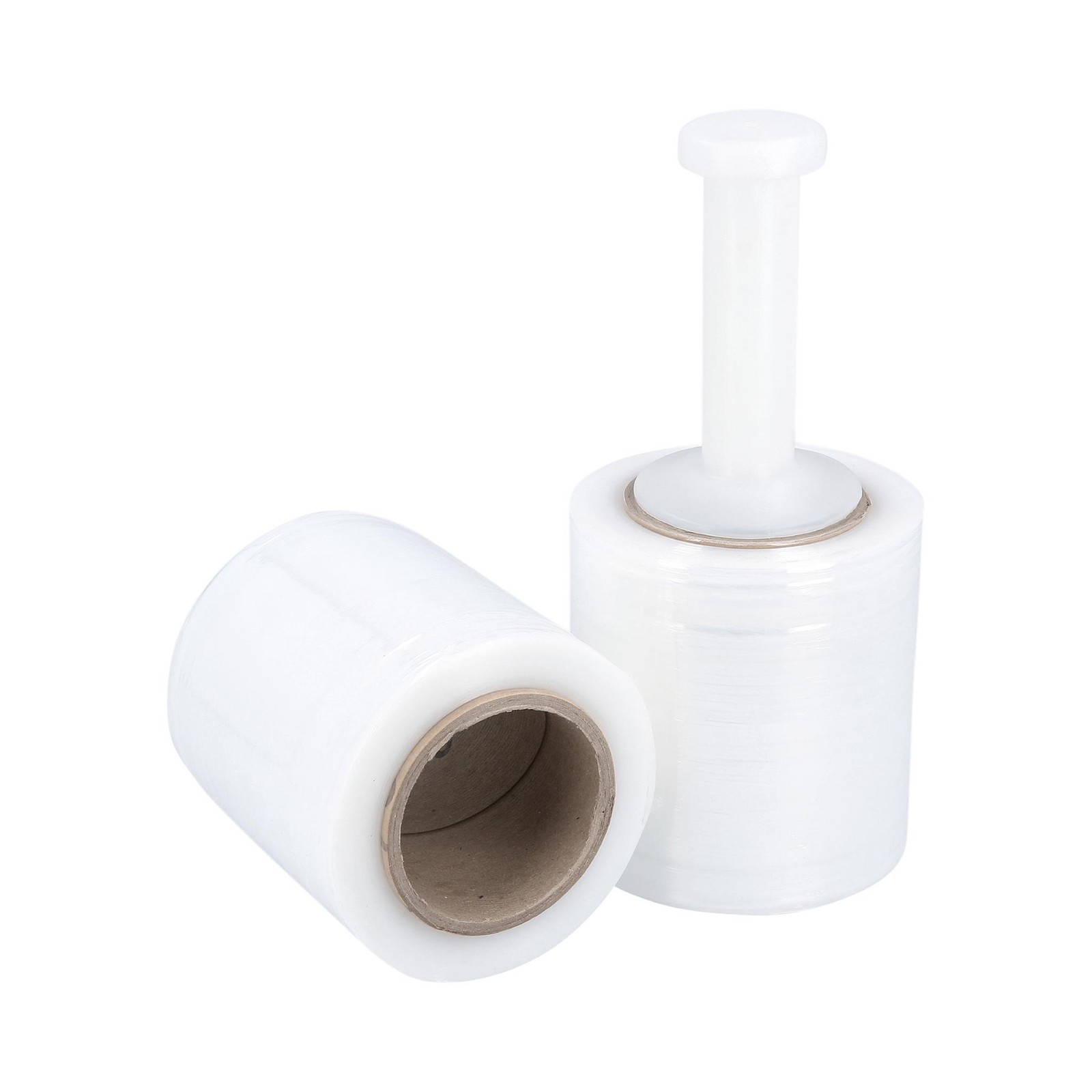 12 Rolls (45 Gauge) 5″x1000′ Clear Cast Film Stretch Wrap + One Plastic Handle