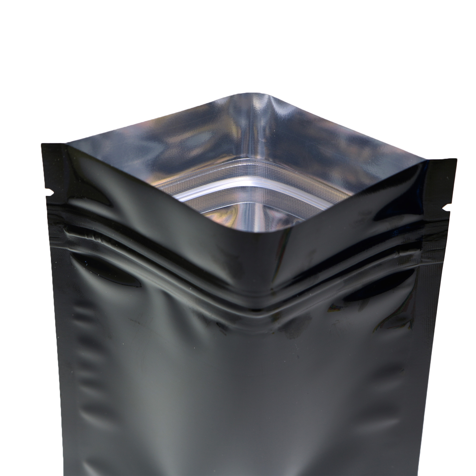 100/500 Glossy Black Smell Proof Mylar Foil Bags Resealable Zipper Seal Pouch