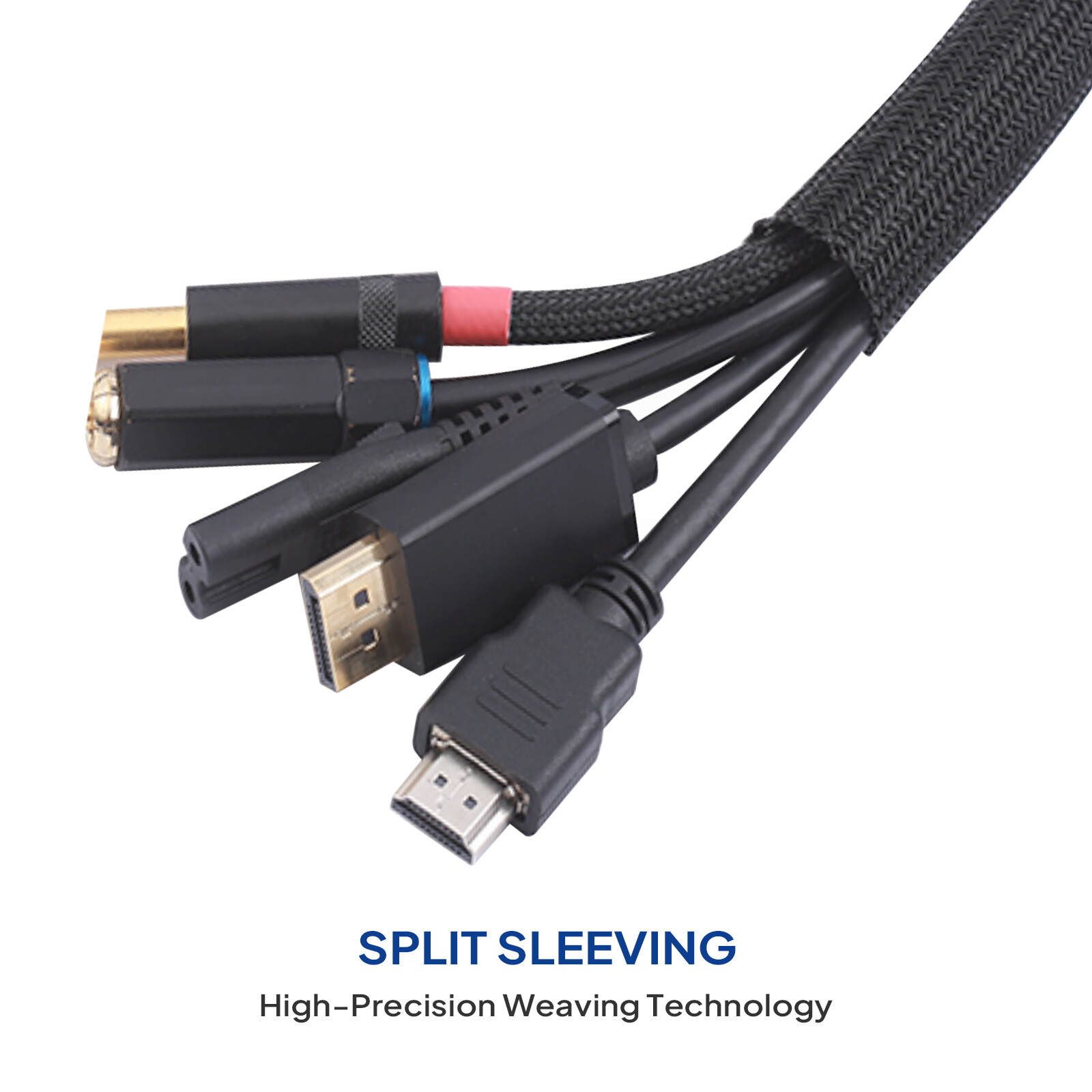Braided Split-Sleeve Wire Loom for High-Temperature Automotive Harness Wrapping