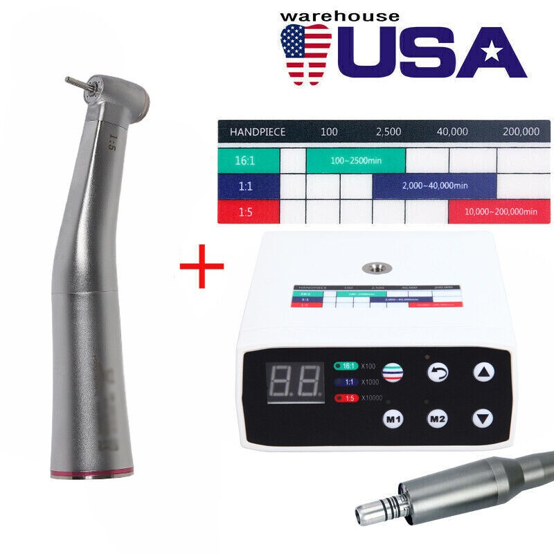 Dental Electric LED Brushless Micro Motor/1:1/1:5 Increasing Handpiece