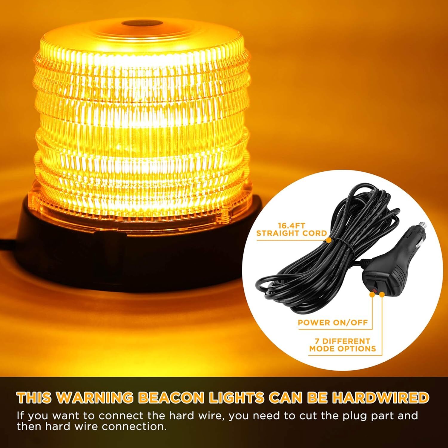 60 LED Beacon Strobe light Flashing Emergency Light Amber roof top lamps