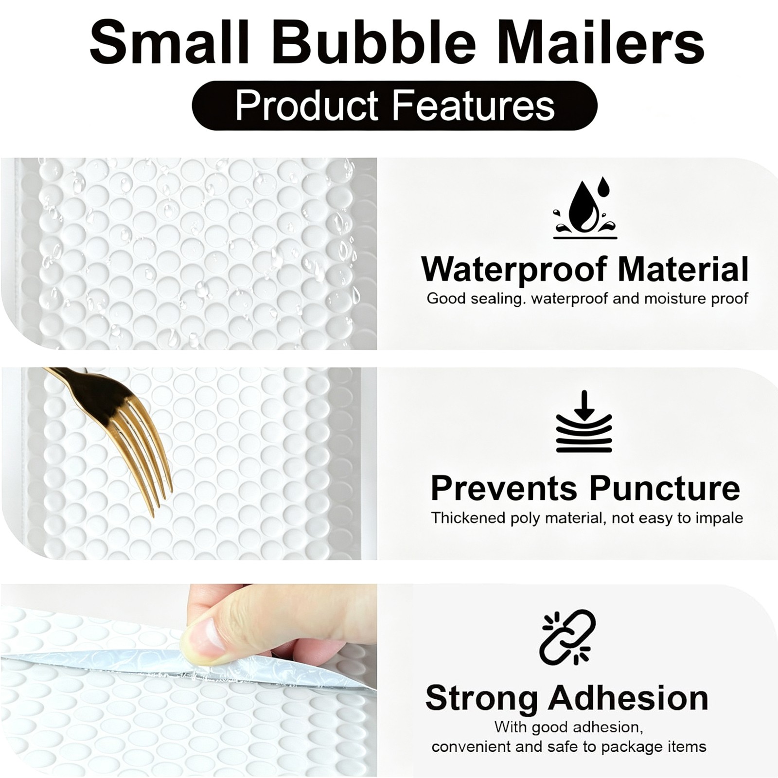 Any Size White Poly Bubble Mailers Shipping Mailing Padded Bags Bubble Envelopes