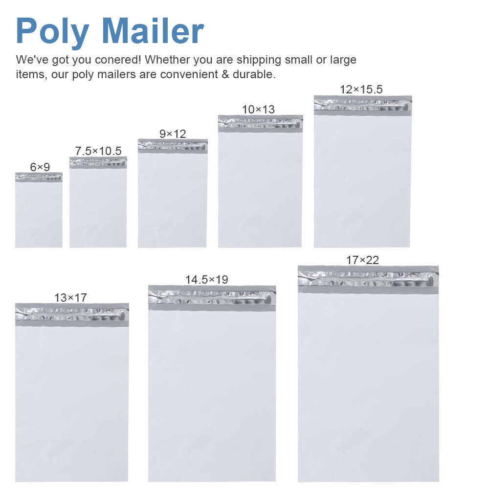 Poly Mailers 2 MIL Shipping Bag 5×7 6×9 9×12 10×13 7.5×10.5 12×15.5 14.5×19