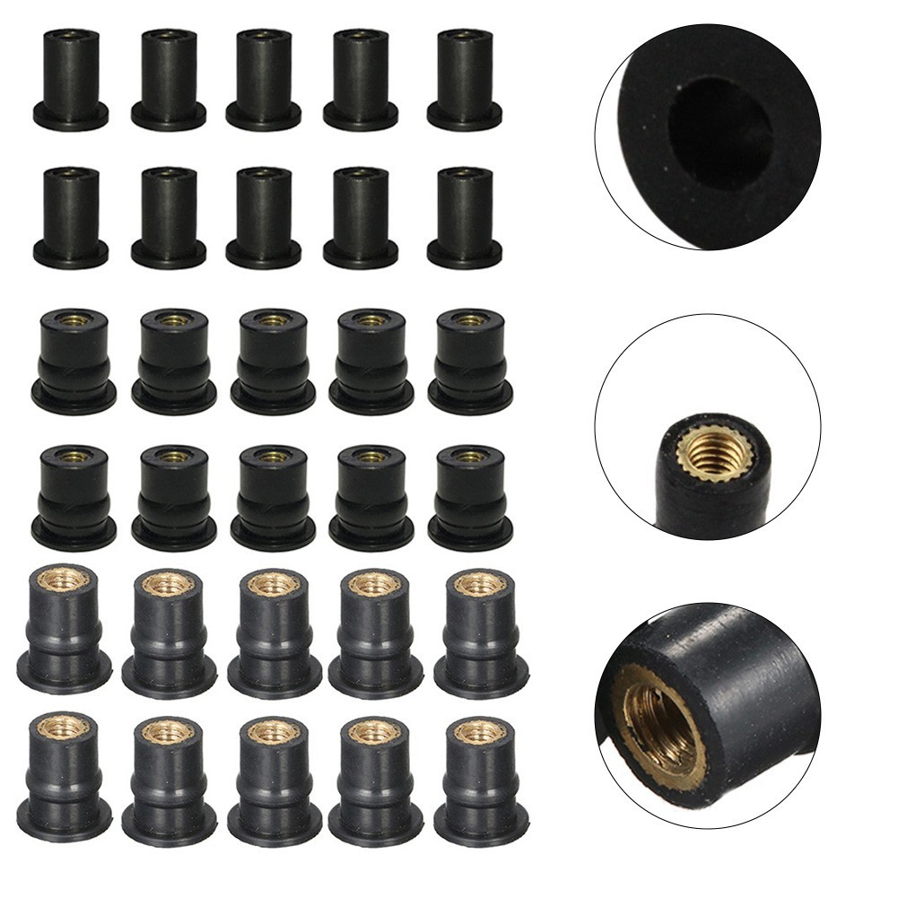 Rubberized Brass Nuts Neoprene Well Nuts Various Sizes High Strength Rubber