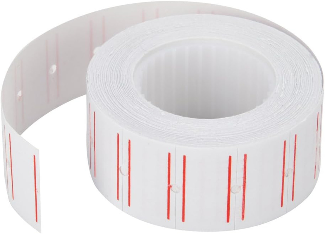 10 Rolls 6000 White Price Gun Labels for Mx-5500 – with Double Red Line Visibili