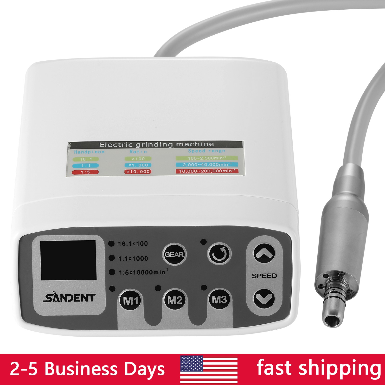 SANDENT Dental LED micromotor motor eléctrico/contra angulo 1:1/1: 5 aumento USA