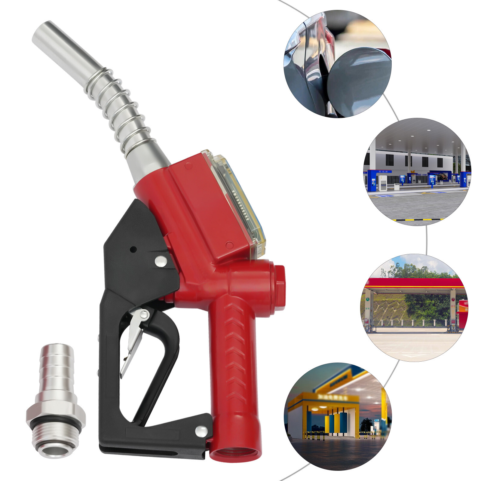Fuel Gasoline Diesel Petrol Oil Delivery Gun Nozzle Dispenser With Flow Meter