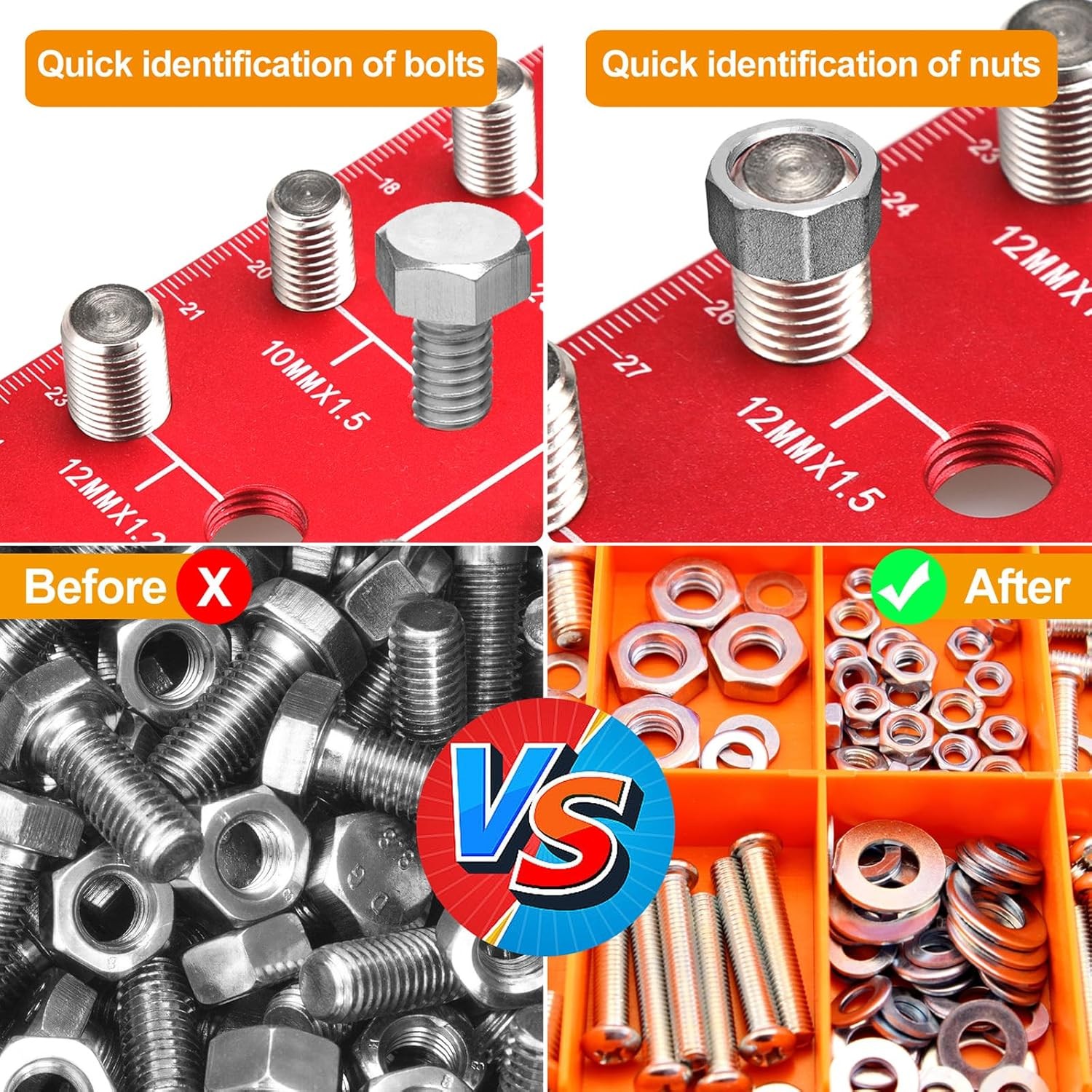 55 Nut and Bolt Thread Checker Thread Checker Standard and Metric….