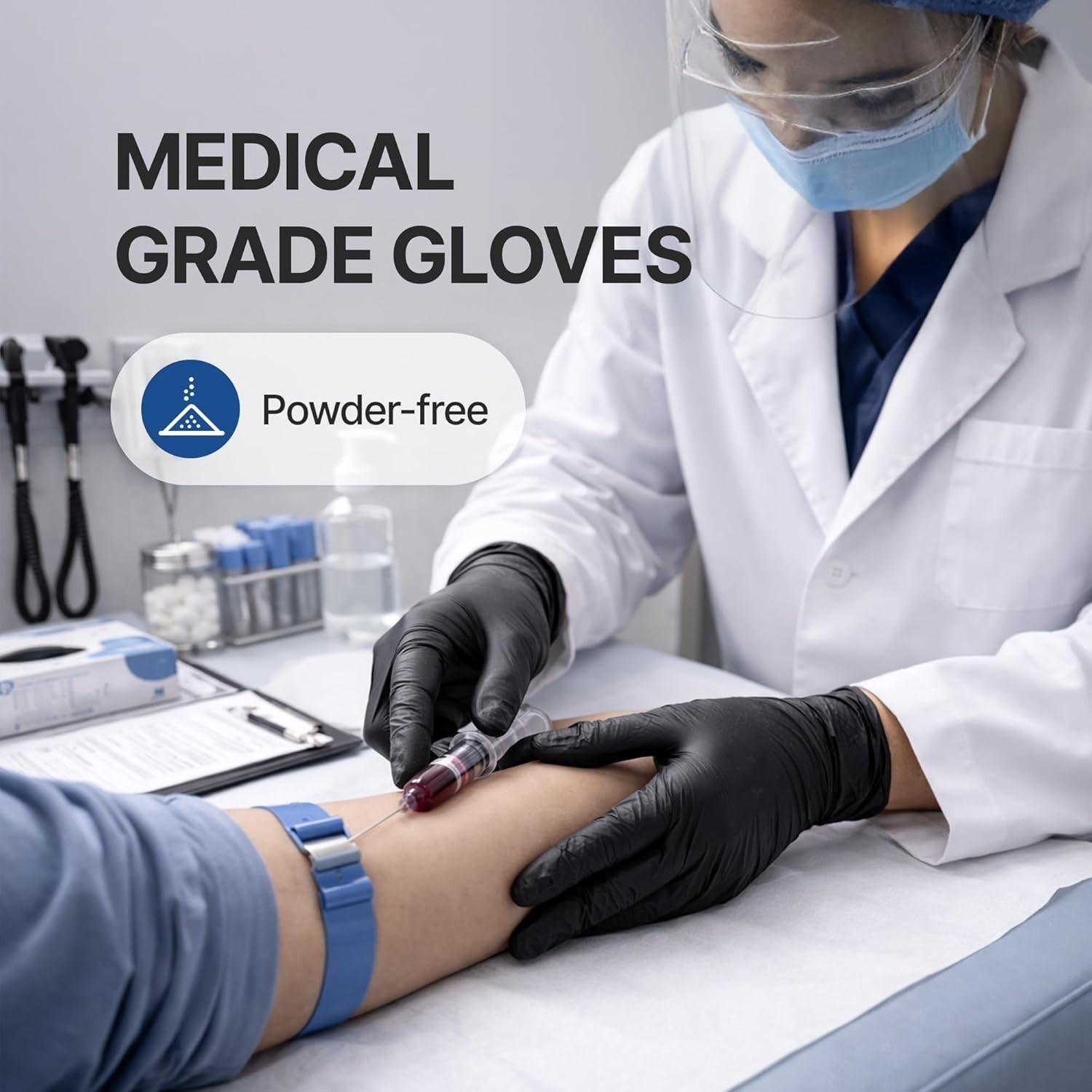Vinyl Synthetic Exam Gloves, 4 Mil, Latex-Free 100 Count for Medical & Food Prep