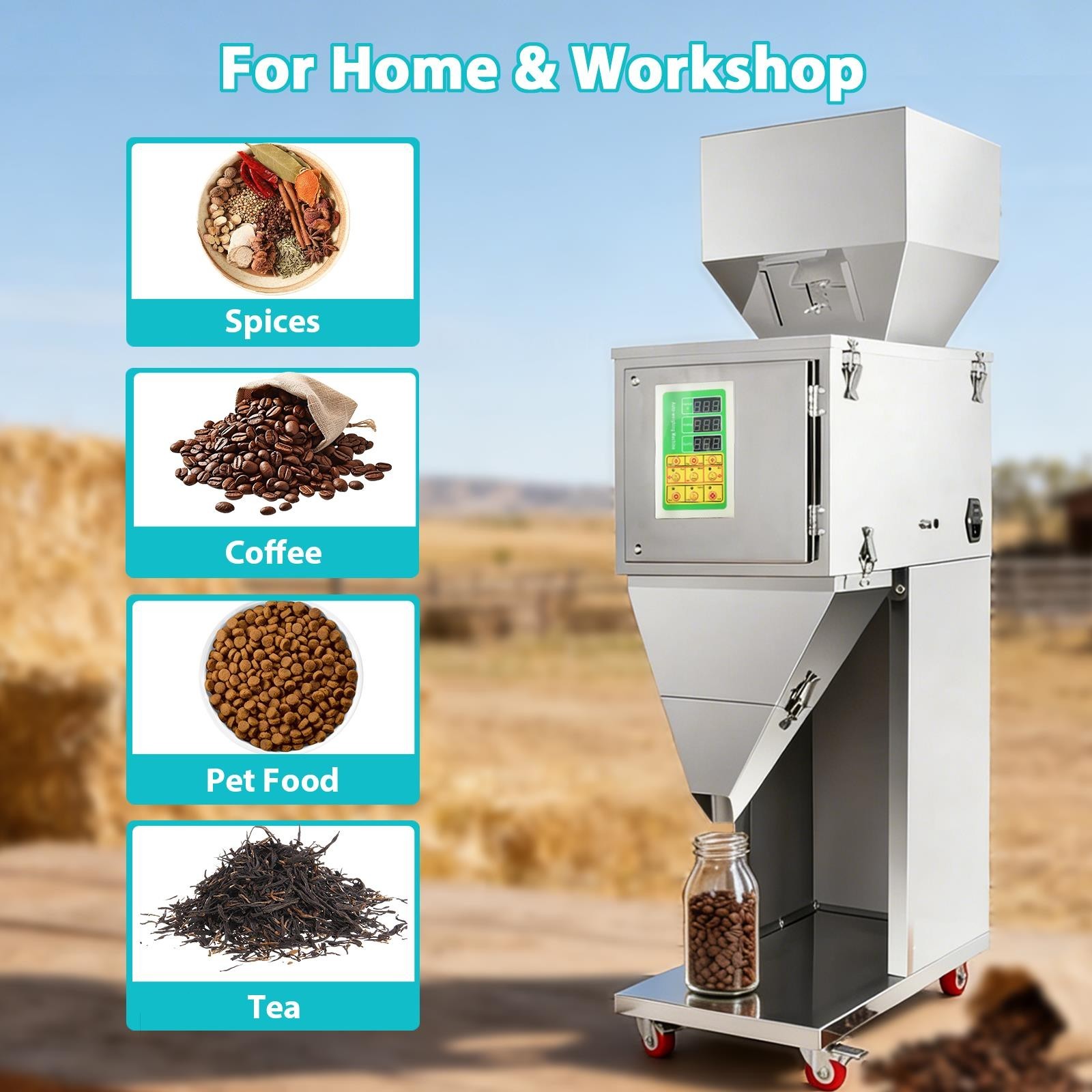 10 – 1000g Auto Packing&Filling Machine Particle Grain Powder Weigh Filler 110V