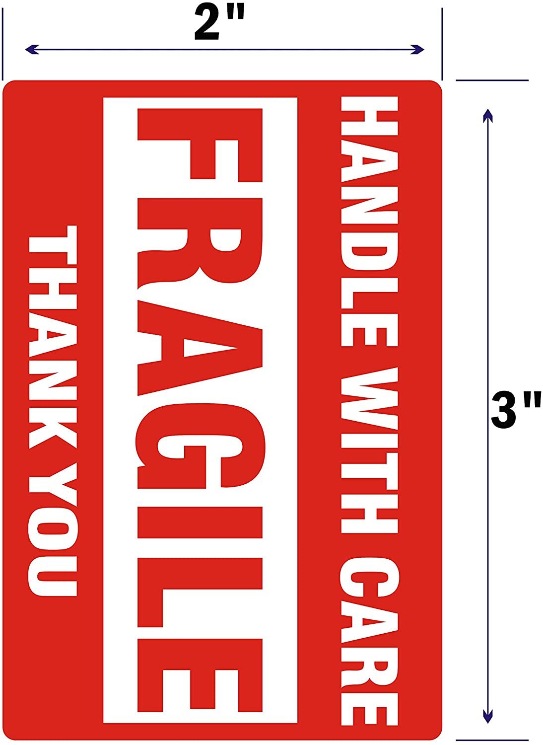 1 Roll 500 2×3 Fragile Stickers Fragile Label Sticker Handle With Care Mailing