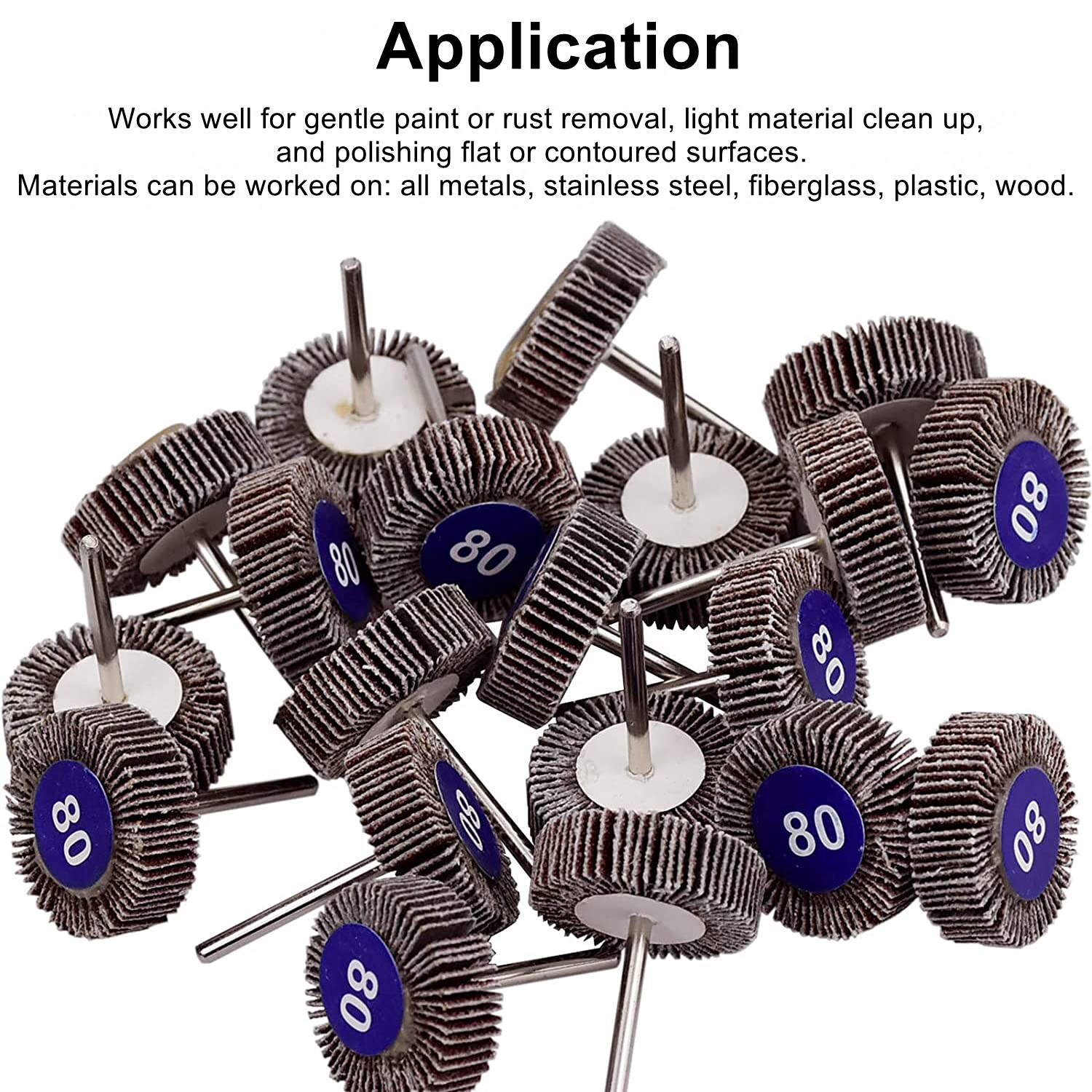 10x Flap Wheel for Dremel Rotary Tool 80 Grit Paint Rust Sanding Polishing Disc