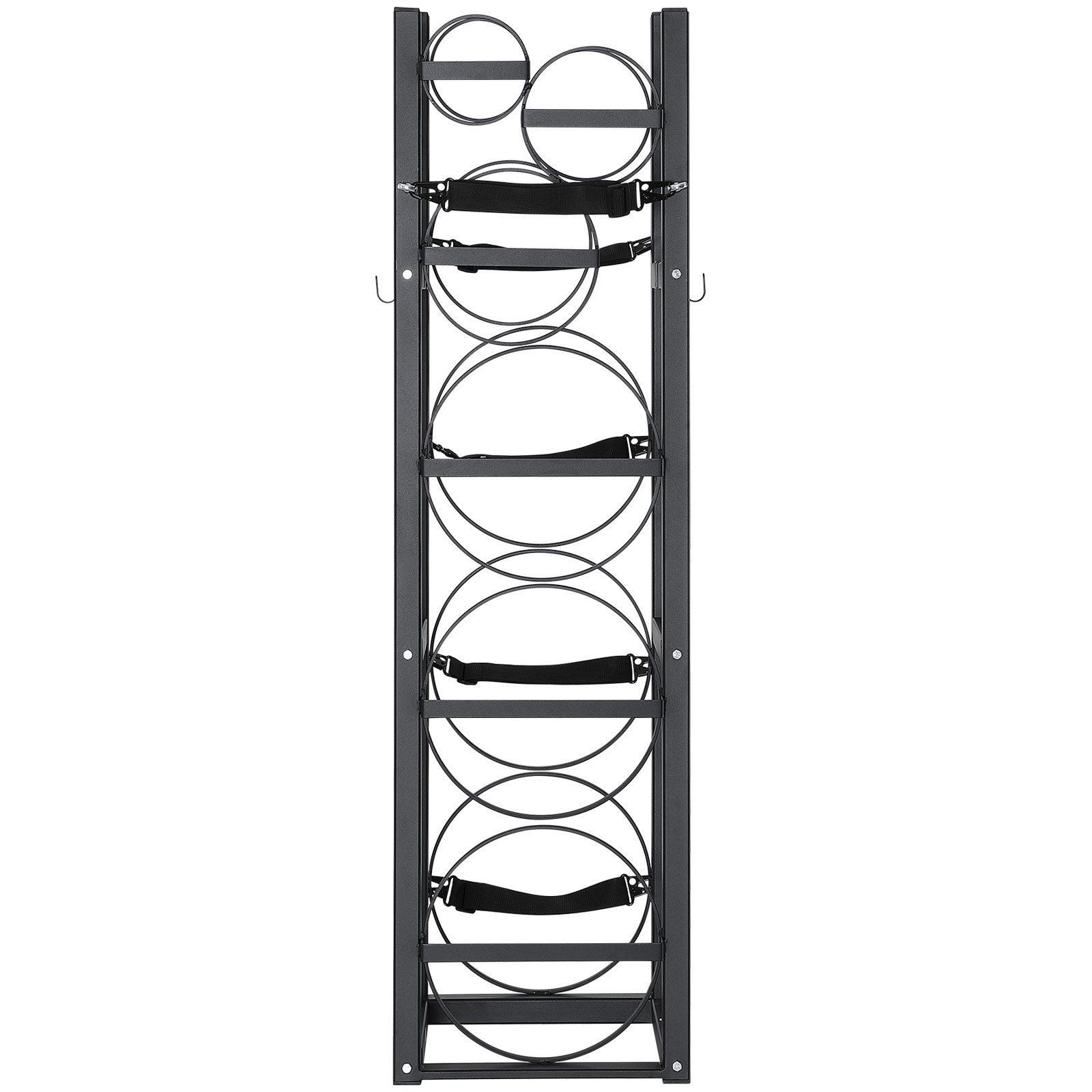 3-Shelf Refrigerant Cylinder Rack 12.79×12.99×47.12in 3x30lb + 3xSmall