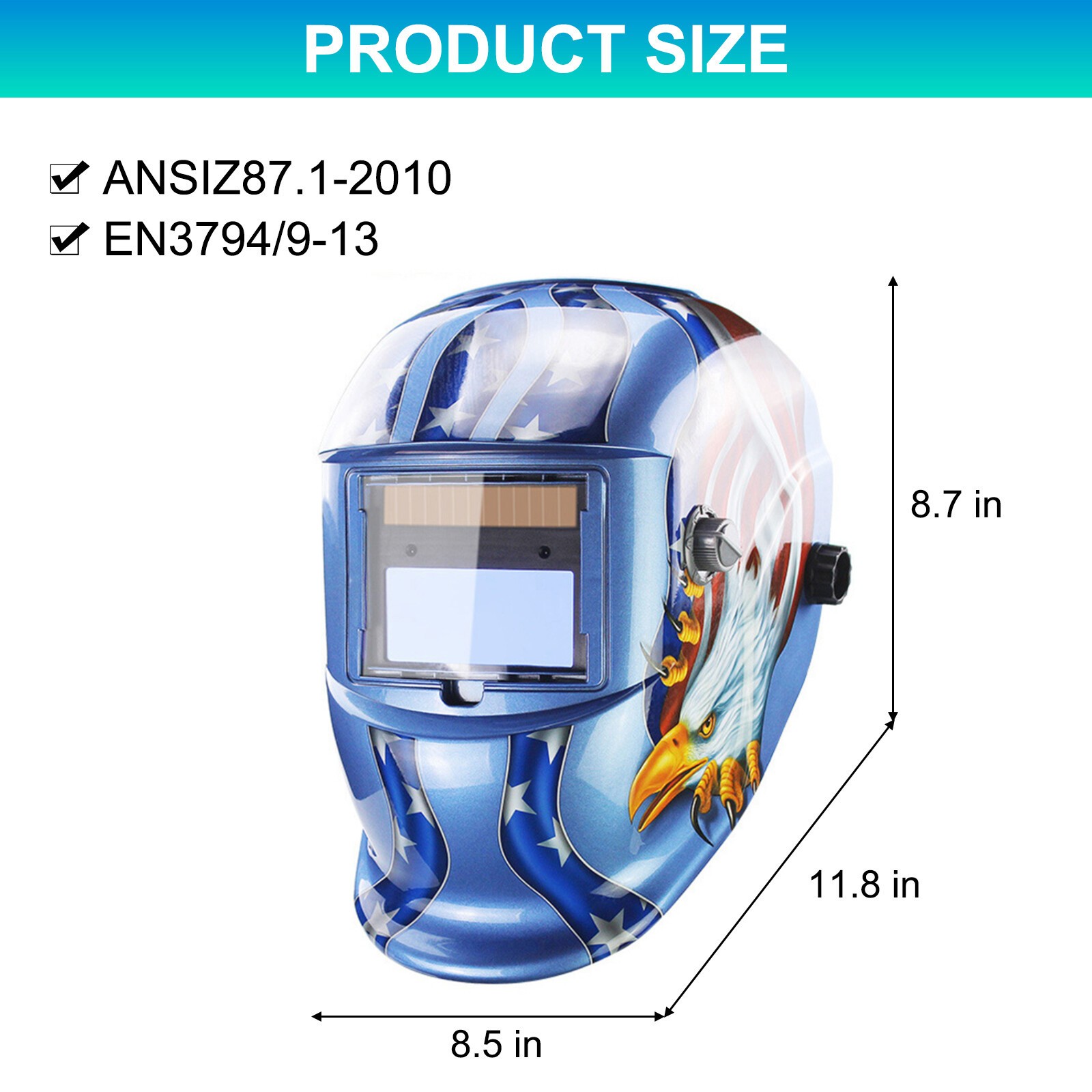 True Color Solar Powered Auto Darkening Welding Hood Helmet for TIG MIG ARC