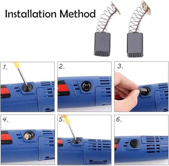 10 Pack Replacement Electric Carbon Brush for Power Tools 153# (6.5×13.5x18mm)