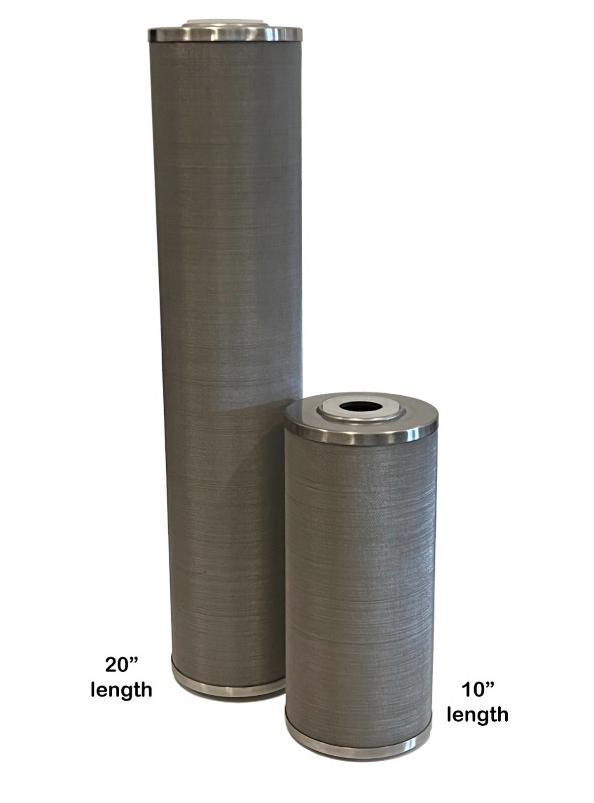 Hydro-Genics® Stainless Steel Cleanable Filter, 20″ length, 4.3″OD, 100 micron