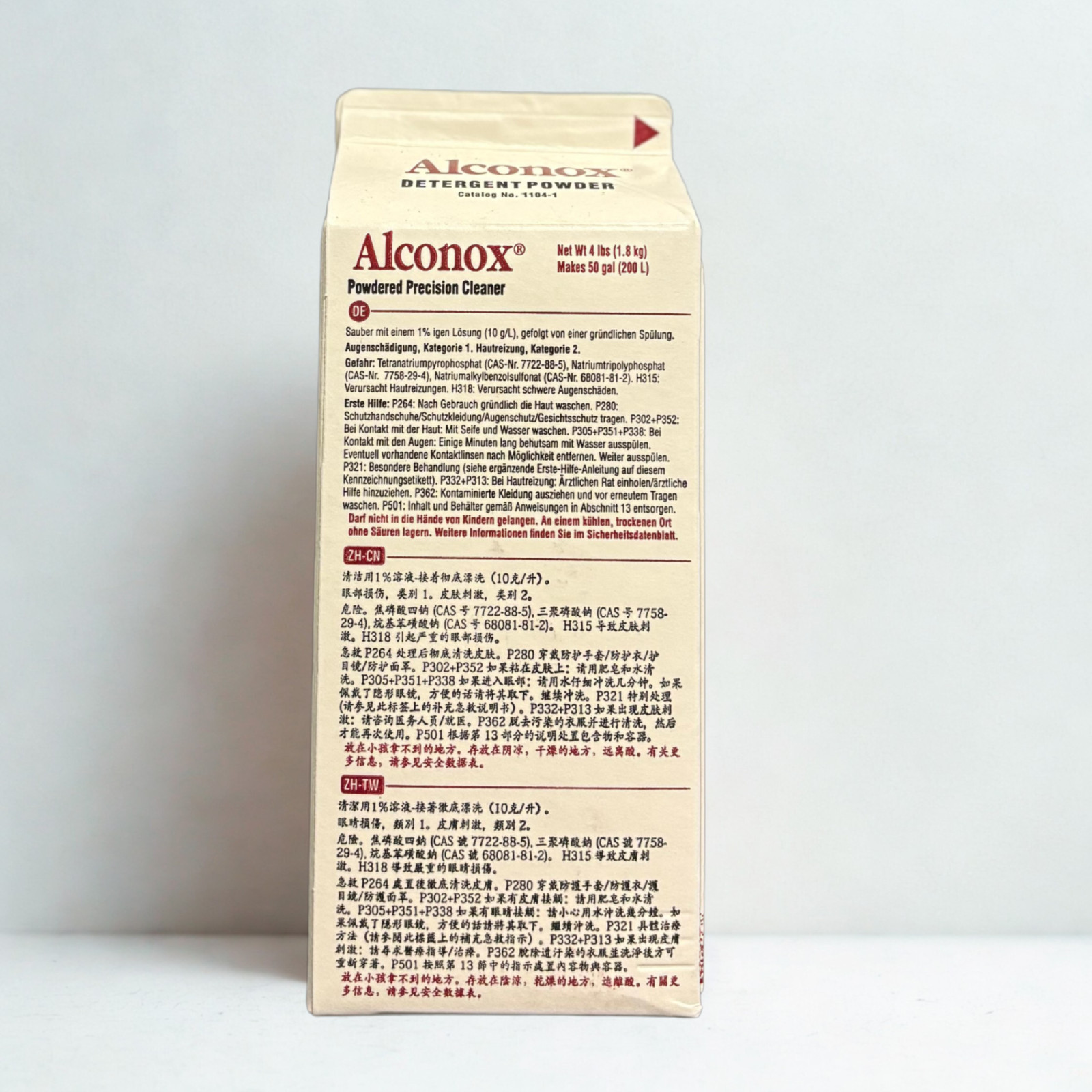 Alconox 1104, Detergent Powdered Precision Cleaner Detergent – 4lbs (EXP 02/25)