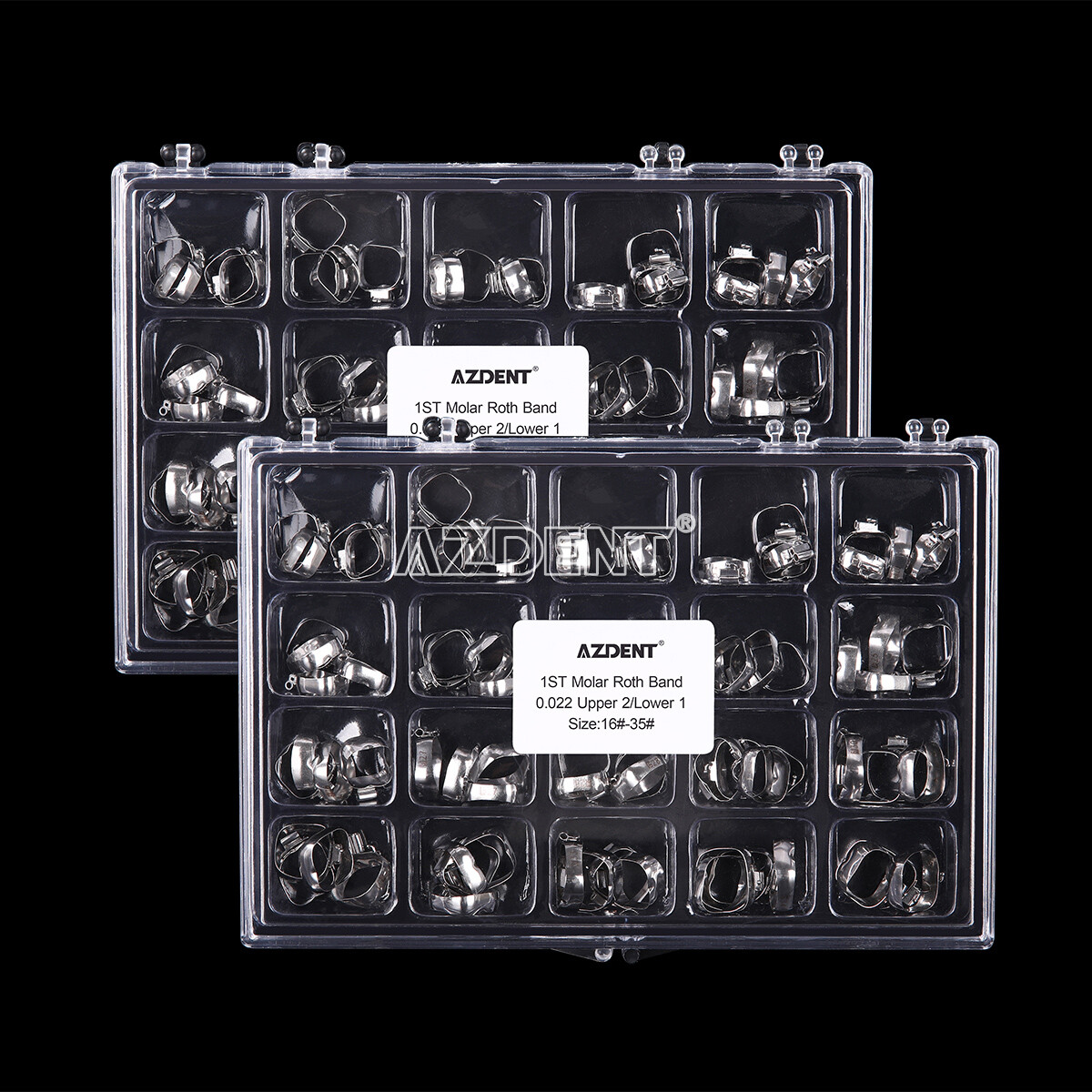 AZDENT Dental Orthodontic Bands With Buccal Tube 1st Molar Roth/MBT 022″ 16#-35
