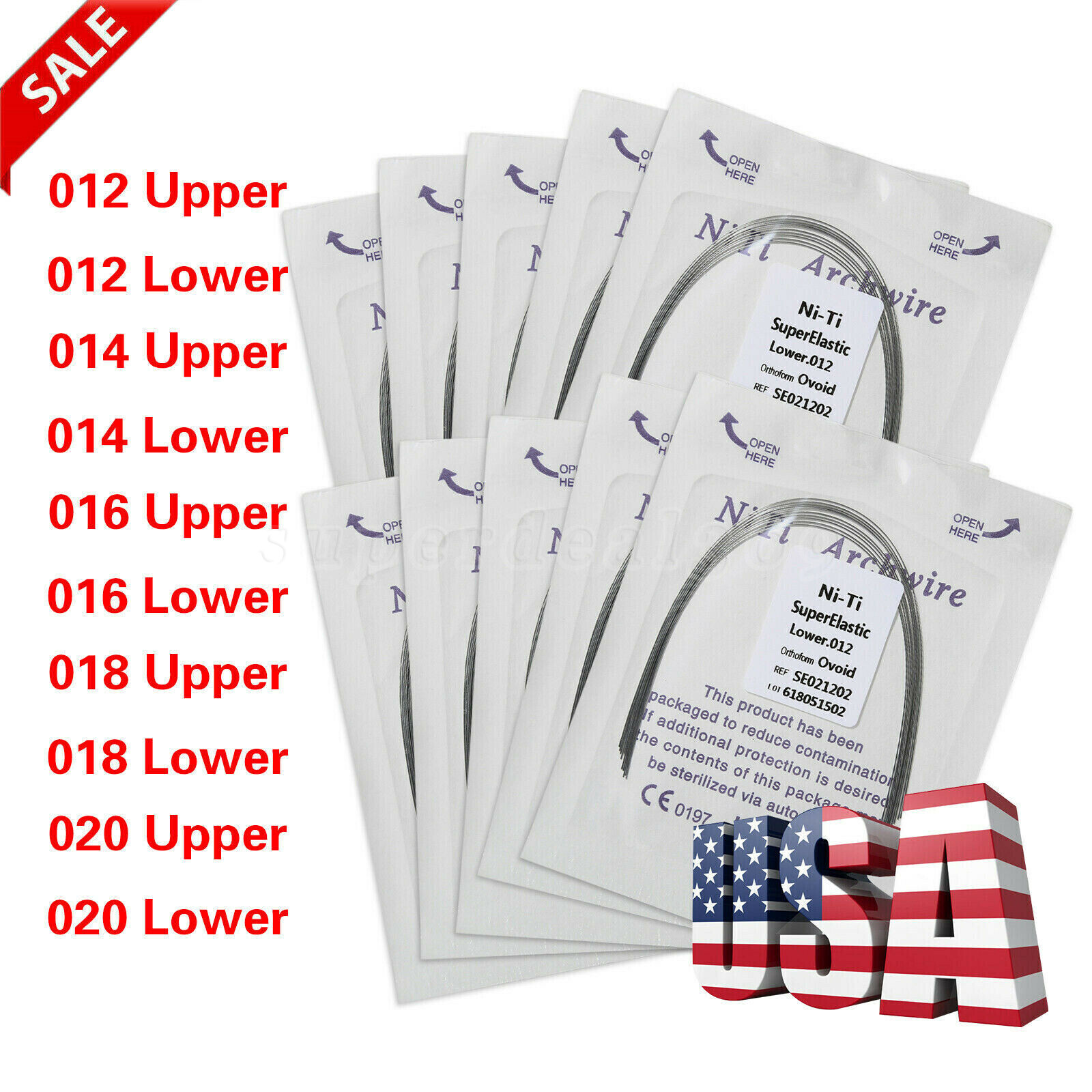 10pcs/pk Dental Orthodontic Super Elastic NITI Arch Wire Round/Ovoid FDA