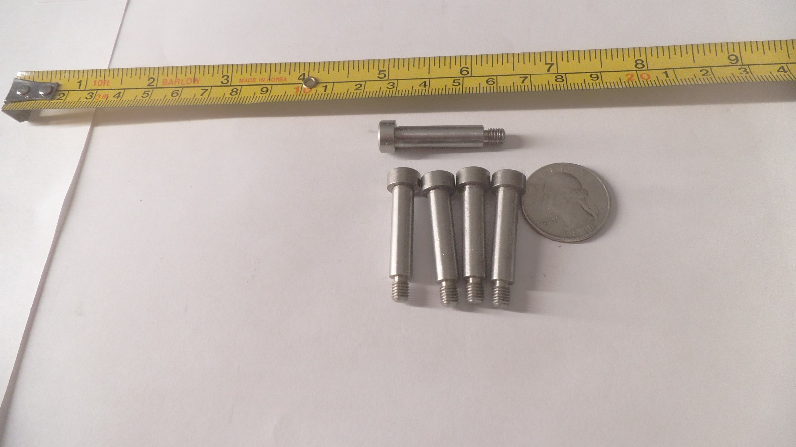 5 pcs Stainless 10-32 shoulder screws 1 inch x 1/4 OD shoulder