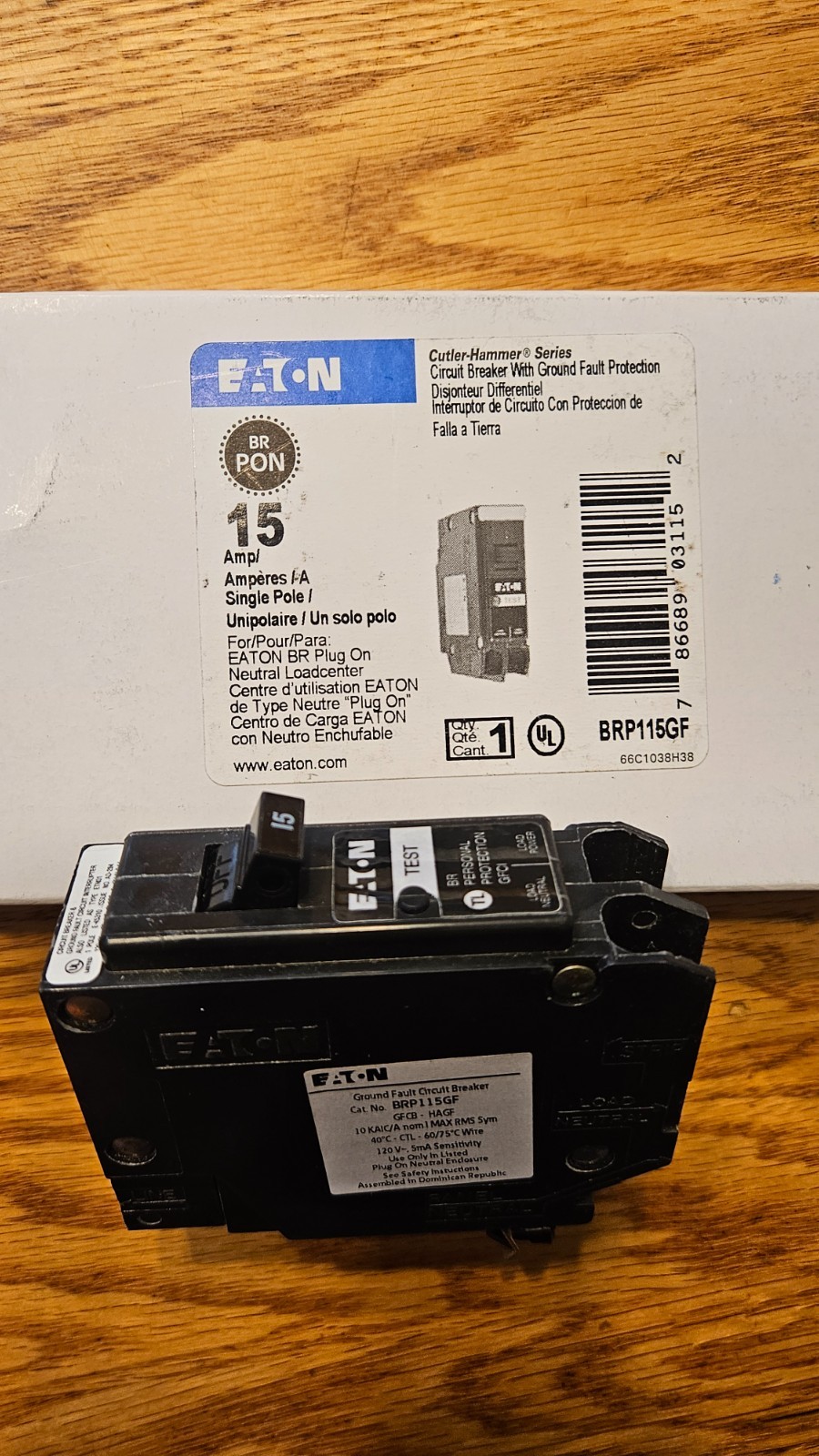 Eaton BRP 20A, 15A 1-Pole Circuit Breaker AFCI/GFCI/COMBO