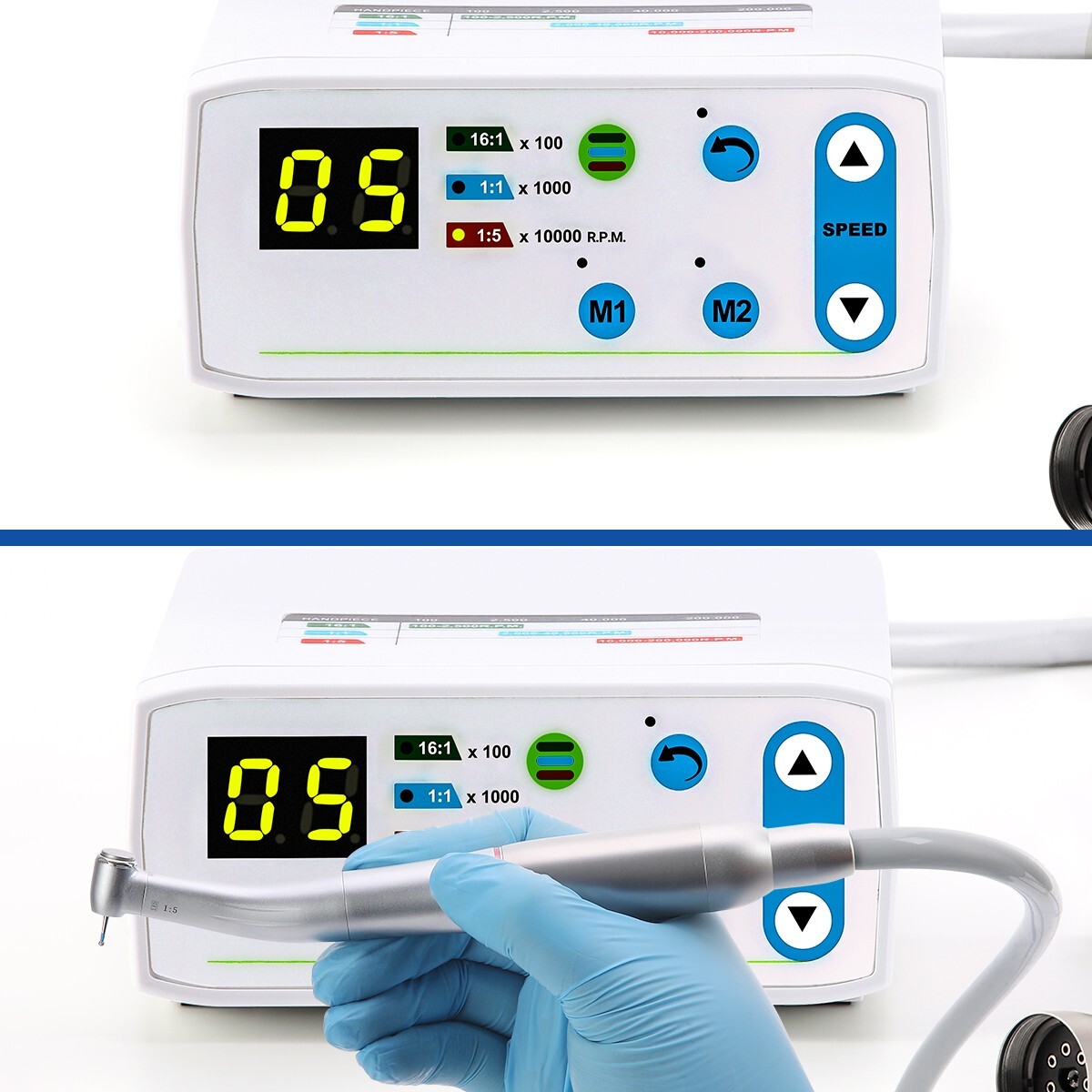 AZDENT Dental Brushless Electric LED Micro Motor Internal Spray E-type 3.4Ncm US
