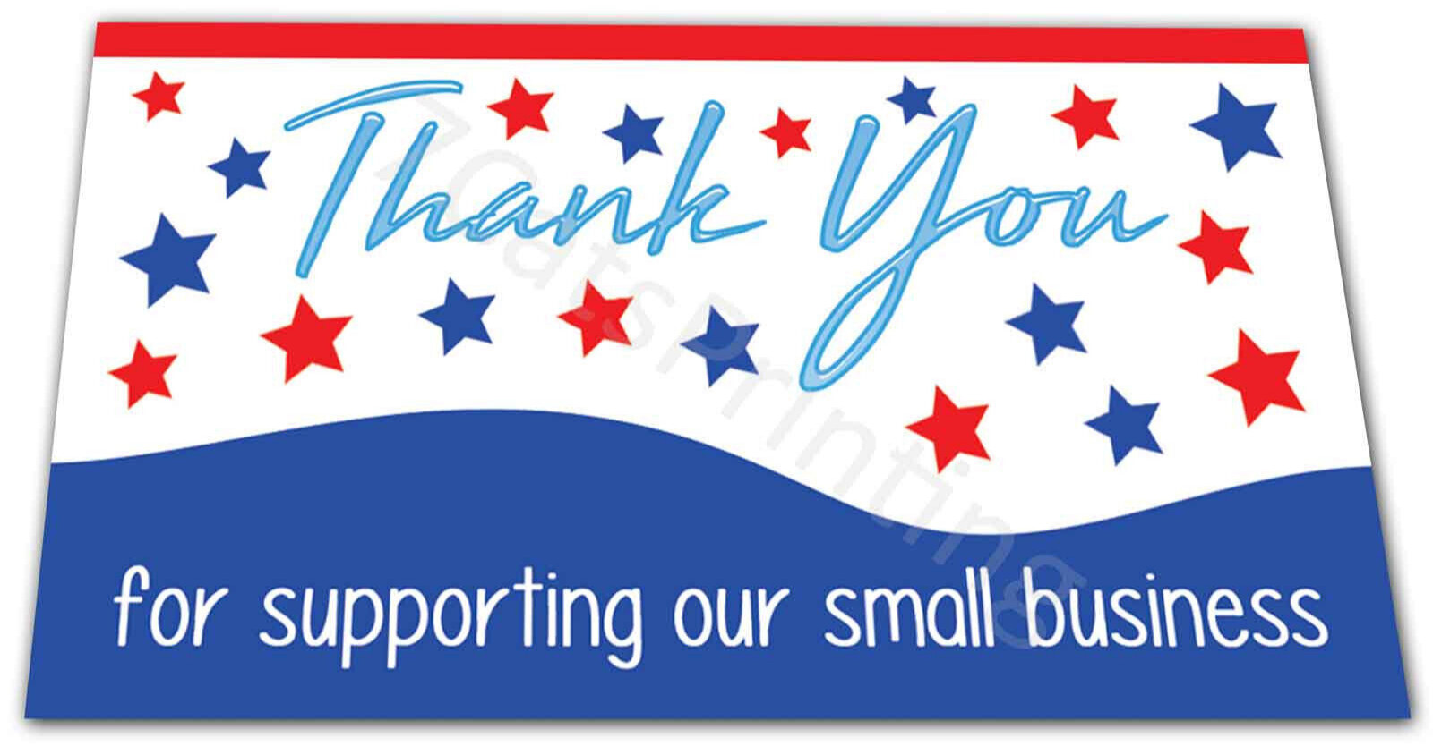 100 Thank You Supporting Our Small Business Cards for eBay Purchase Order Notes