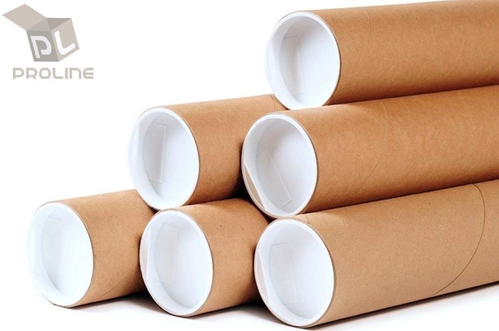 3″x36″ ProLine Premium Kraft Mailing Shipping Tubes with Caps – 2 Tubes
