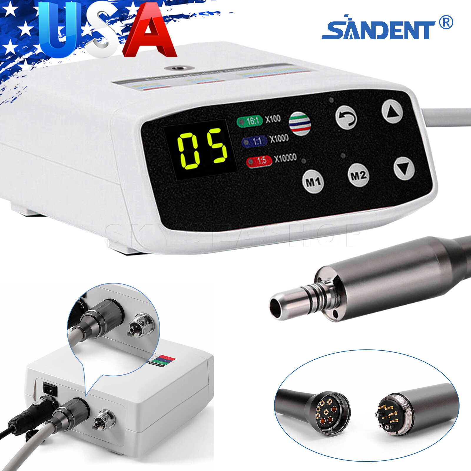 Dental Electric Motor System Clinical Micromotor / 1:5 LED Contra Angle