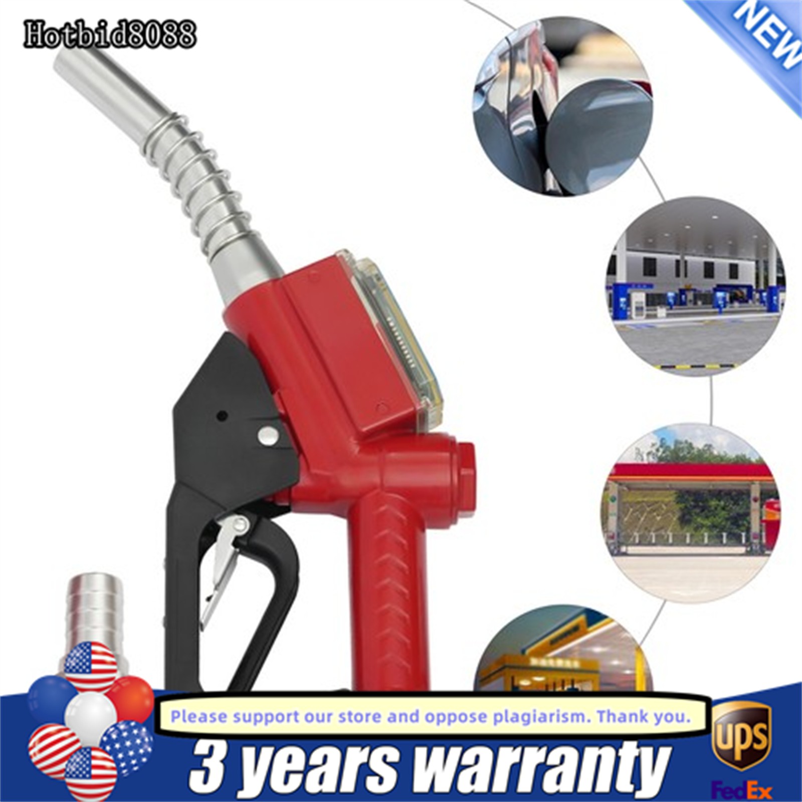 Fuel Gasoline Diesel Petrol Oil Delivery Gun Nozzle Dispenser With Flow Meter