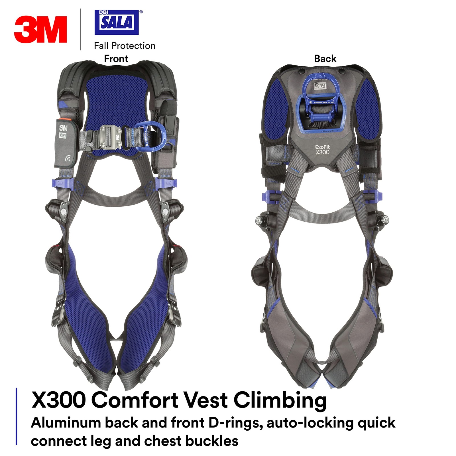 3M 1113030 DBI-SALA ExoFit X300 Comfort Vest Climbing Harness Fall Protection