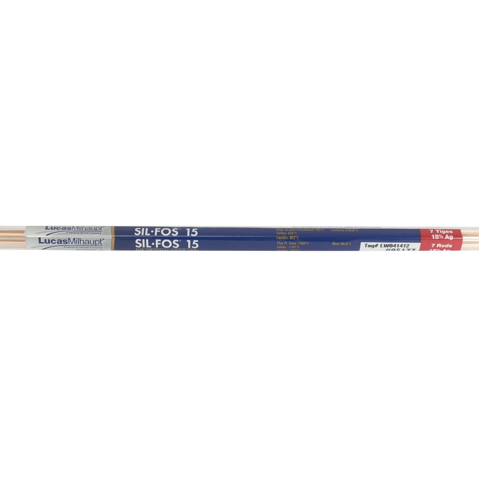 Lucas Barzing Alloys 15% Sil-Fos 15, Silvaloy, .125in x .050in x 20in x 7 Rods