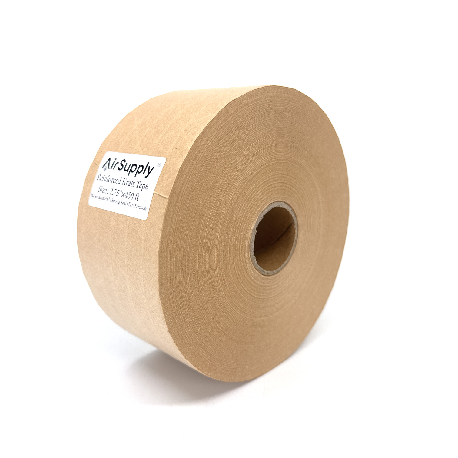 Reinforced Water Activated Kraft Carton Sealing Gummed Tape 2.75″ x 450 ft Tan