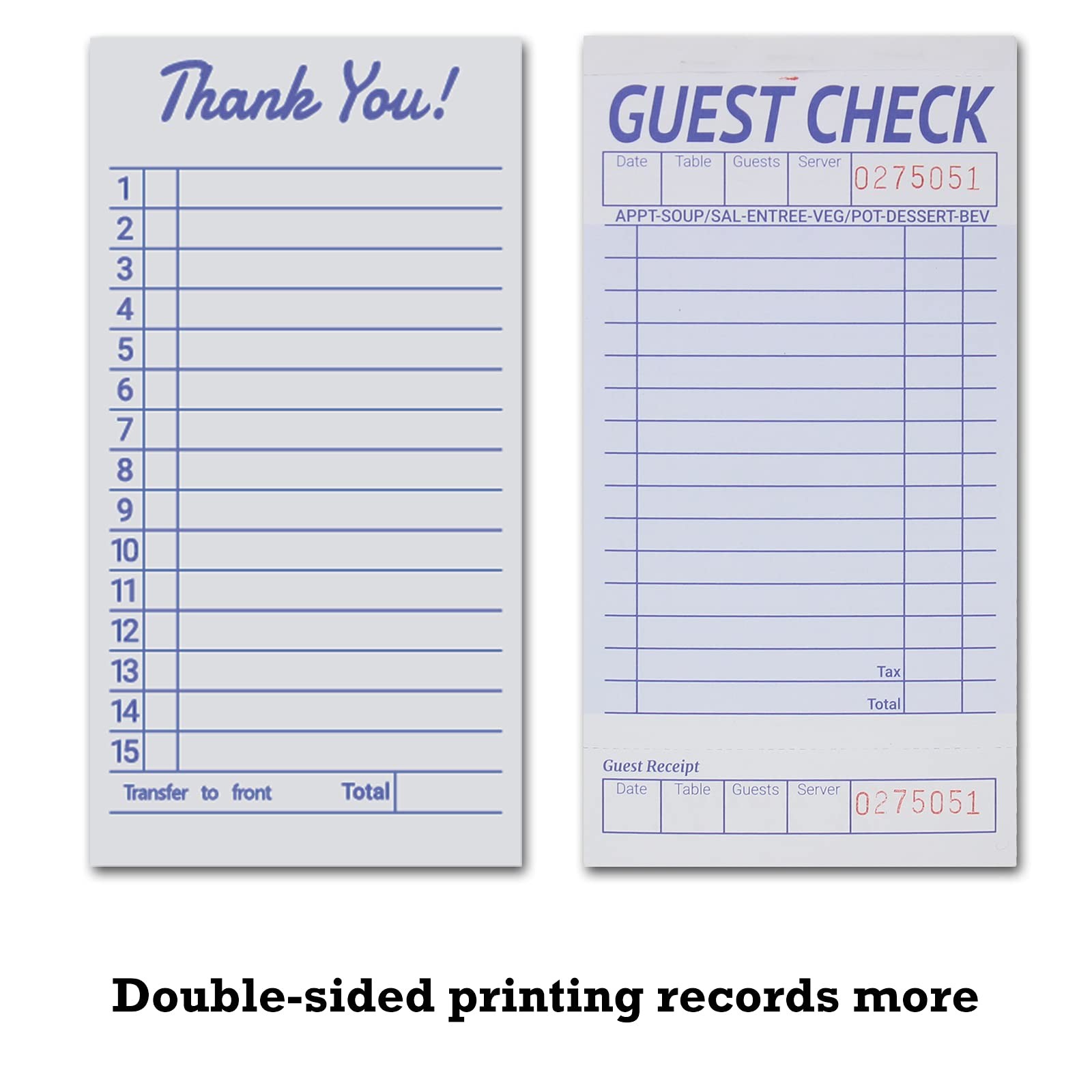 suituts 24 Pack Guest Check Book Board/Pads, Double-sided(24 books), White
