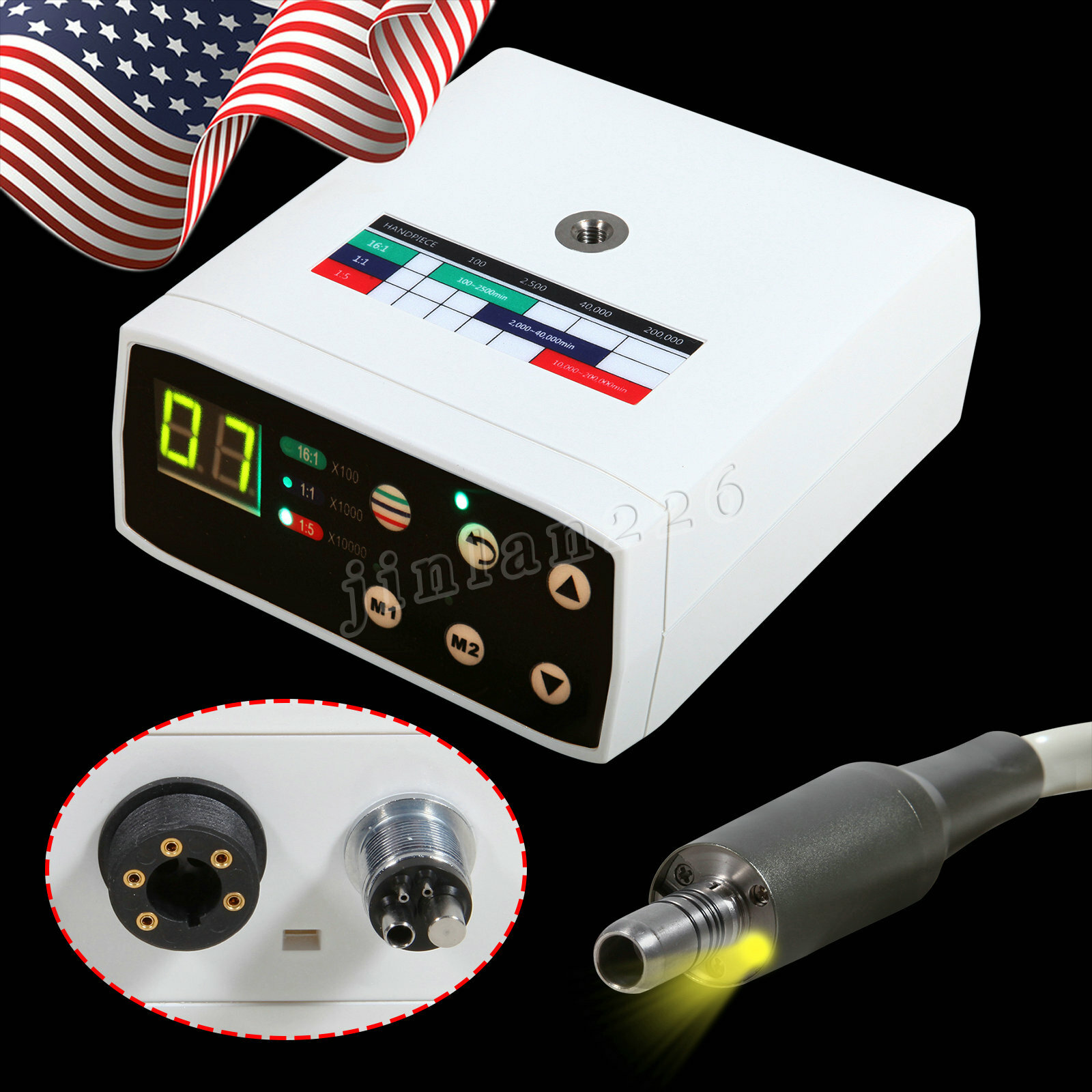 Dental LED Brushless 1:1/1:5/16:1 Electric Micro Motor Internal E-type 4Holes