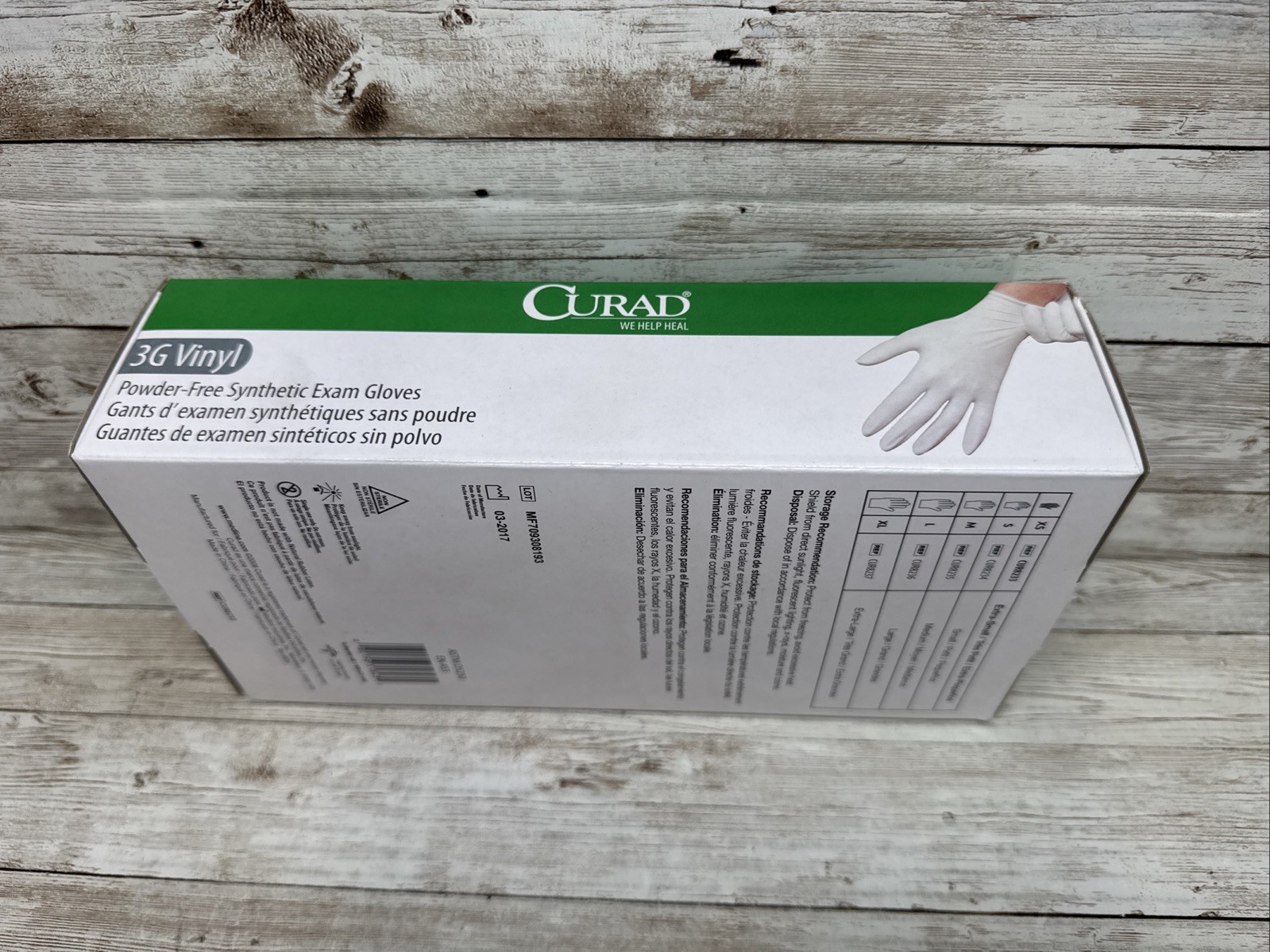 Curad 3G Vinyl Exam Gloves Synthetic *1 Case 10 Boxes 100 Gloves* Size: XSmall