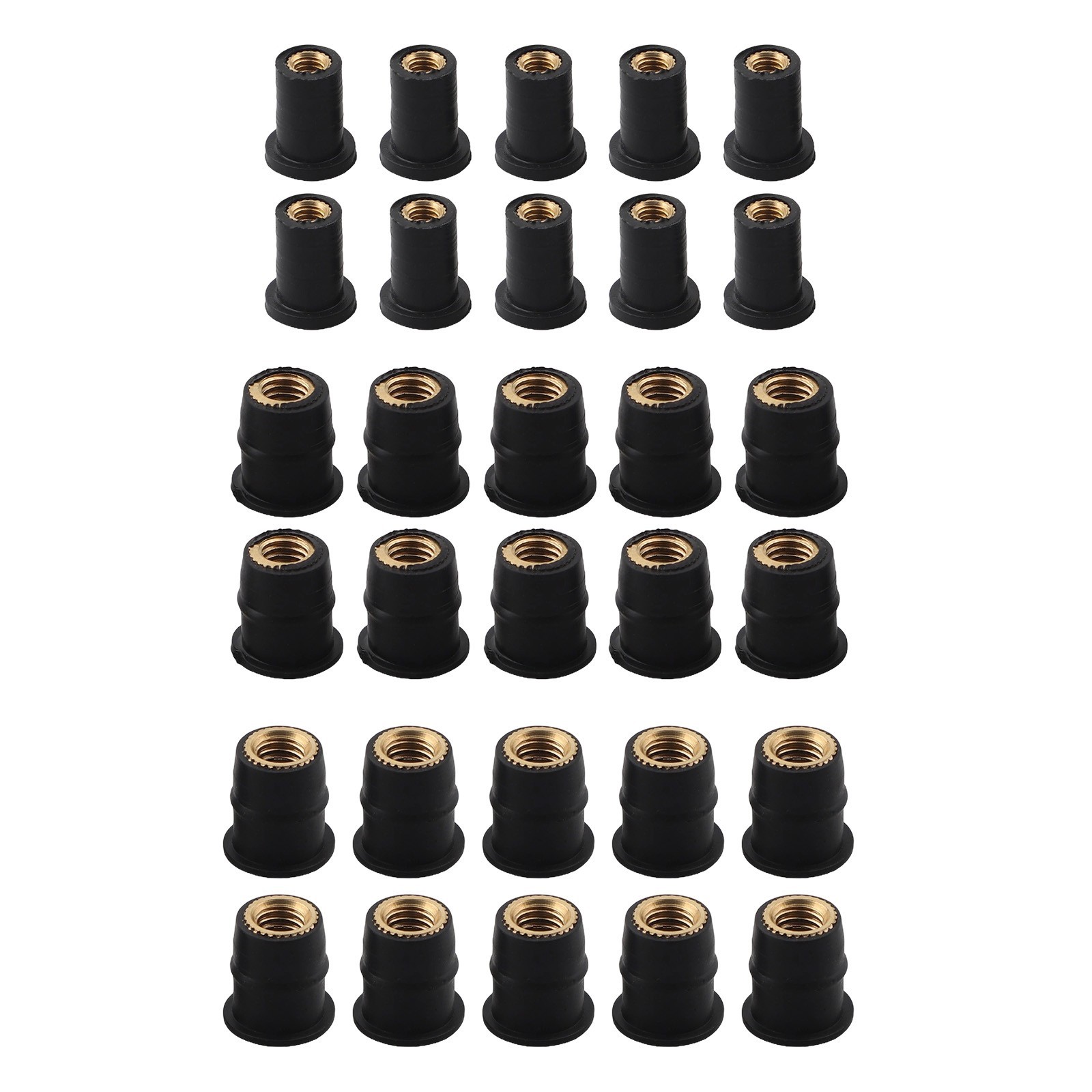 Rubberized Brass Nuts Neoprene Well Nuts Various Sizes High Strength Rubber