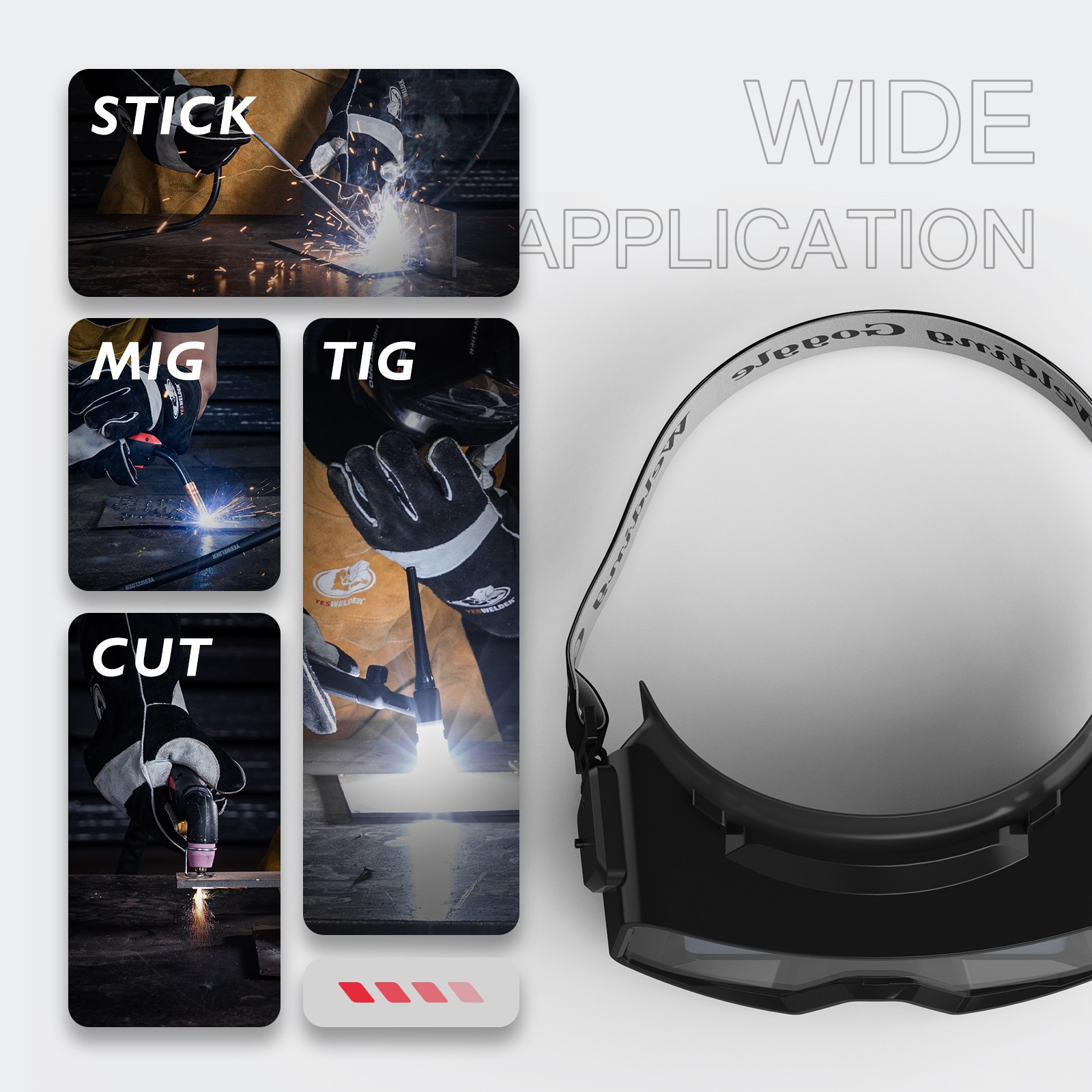 True Color Auto Darkening Welding Goggles Welder Glasses