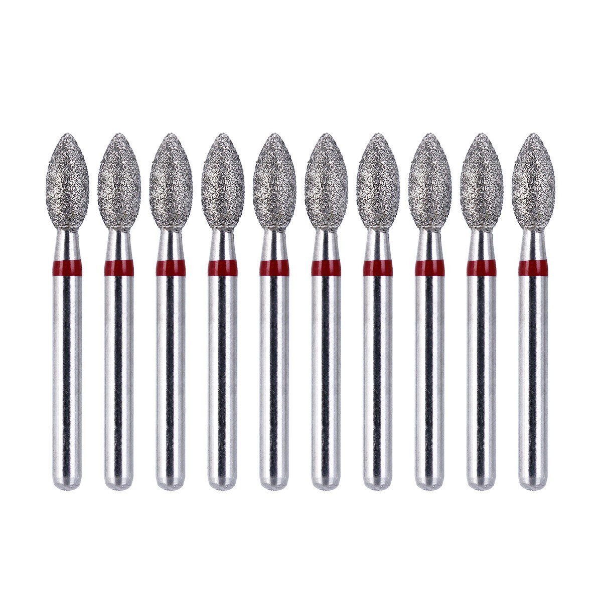 10pcs AZDENT Dental DIAMOND BURS FOOTBALL #368-023F FINE RED DEFEND 10pcs/Pack