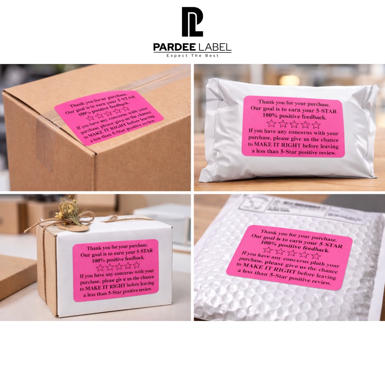 Thank You For Your Ebay Purchase Stickers Neon Pink 2×3 250 Labels Per Roll
